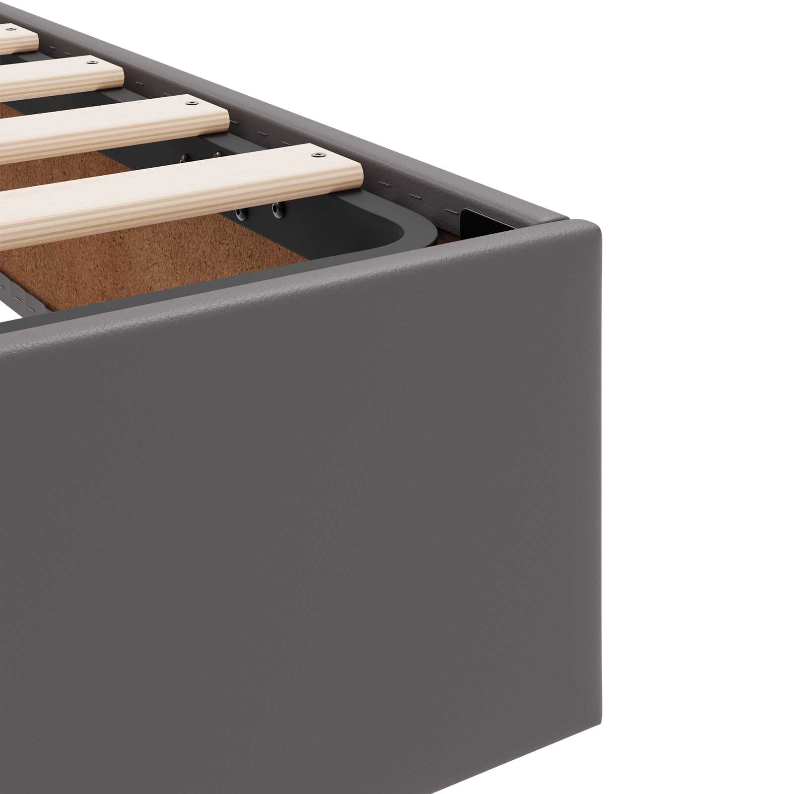 Cadre de lit ottoman Gris 140 x 190 cm Simili cuir