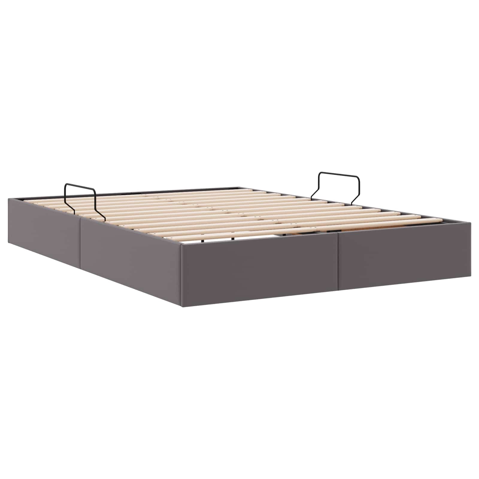 Cadre de lit ottoman Gris 140 x 190 cm Simili cuir