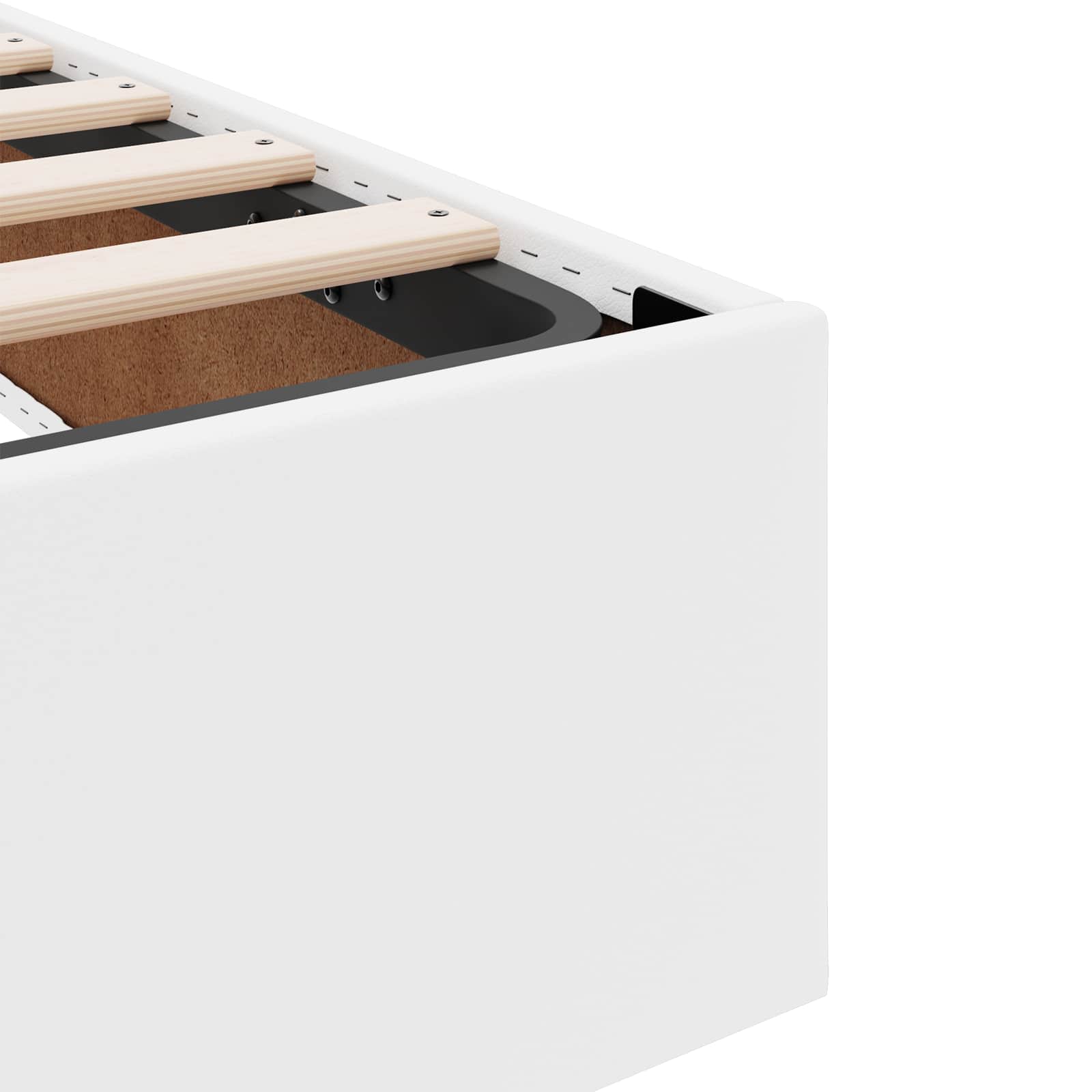 Cadre de lit ottoman Blanc pur 140 x 200 cm Simili cuir