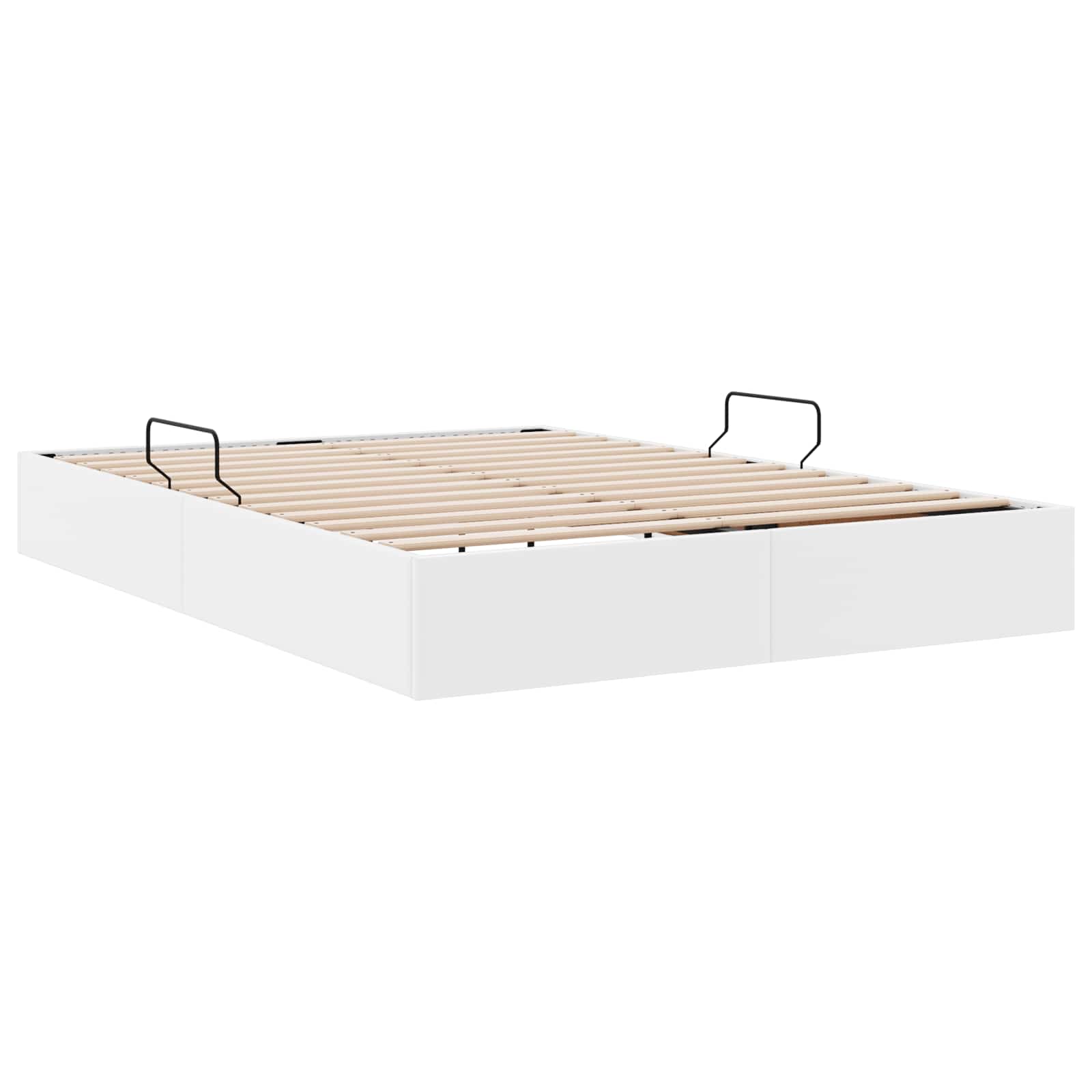 Cadre de lit ottoman Blanc pur 140 x 200 cm Simili cuir