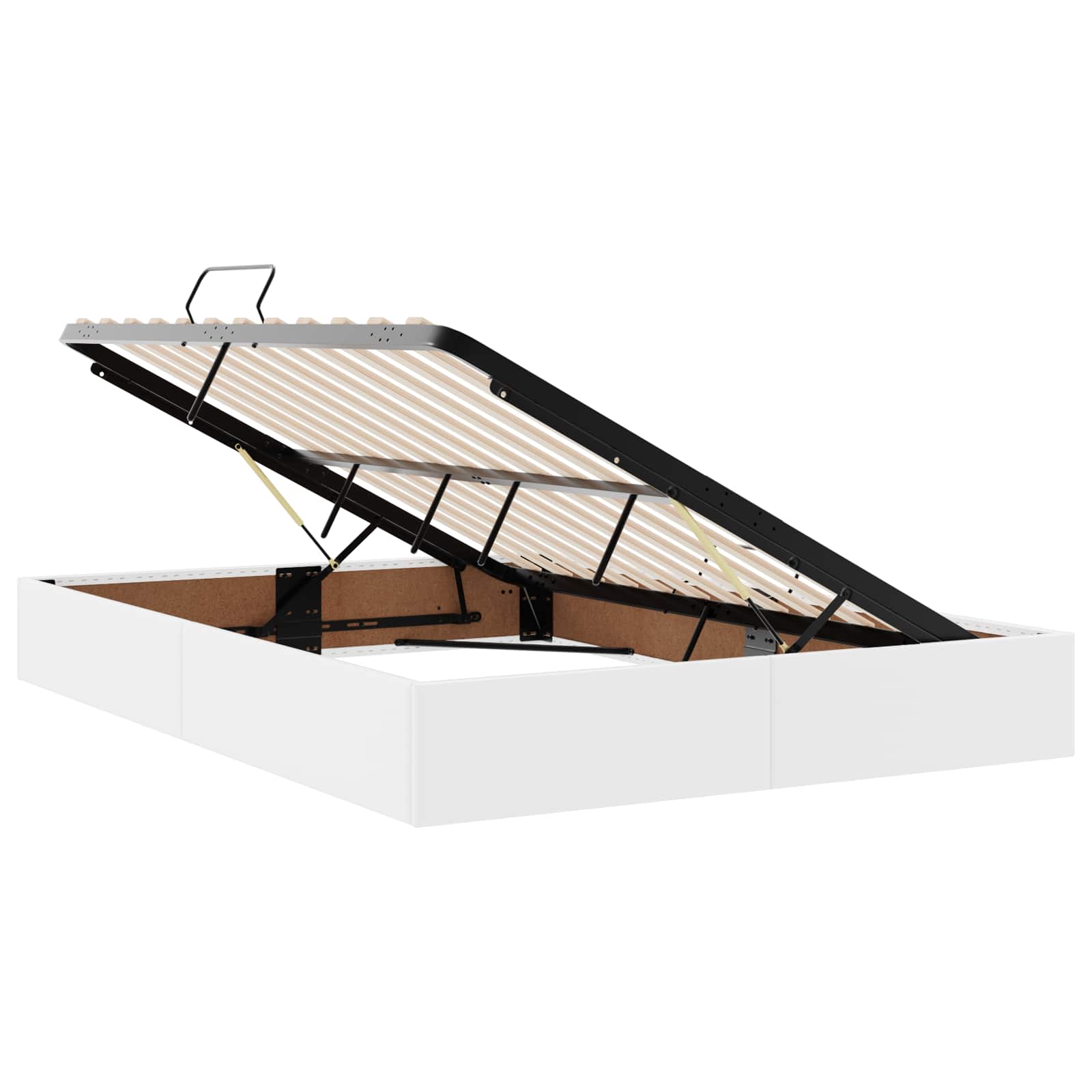 Cadre de lit ottoman Blanc pur 140 x 200 cm Simili cuir