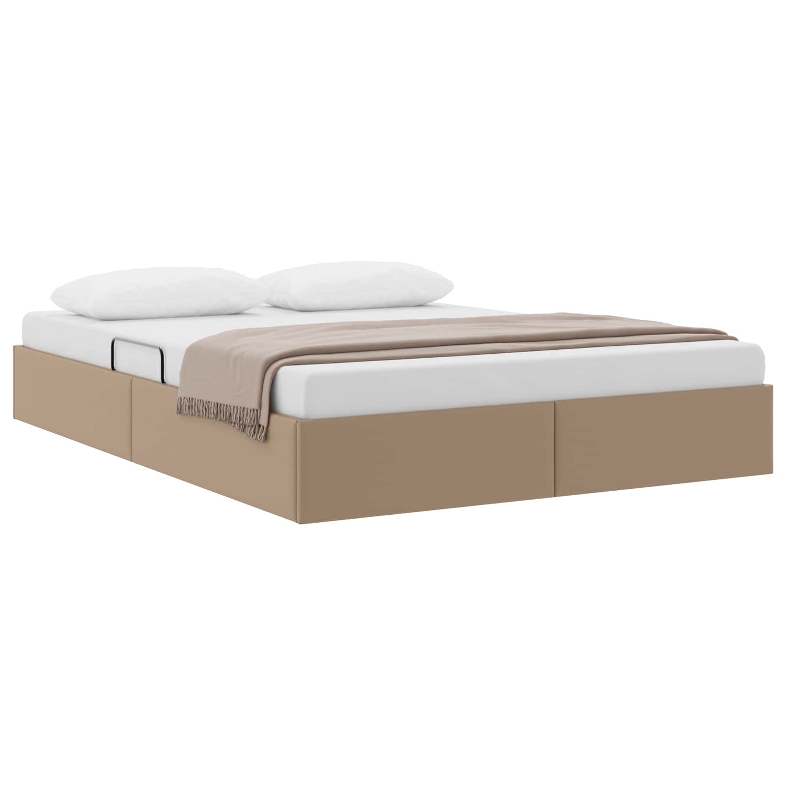 Cadre de lit ottoman Cappuccino 140 x 200 cm Simili cuir