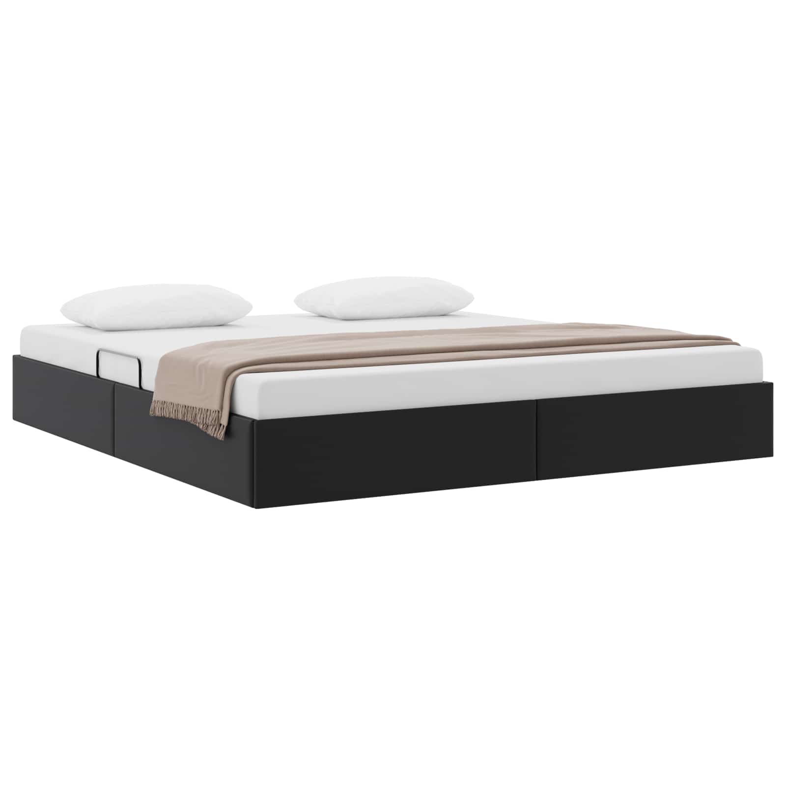 Cadre de lit ottoman Noir 160 x 200 cm Simili cuir