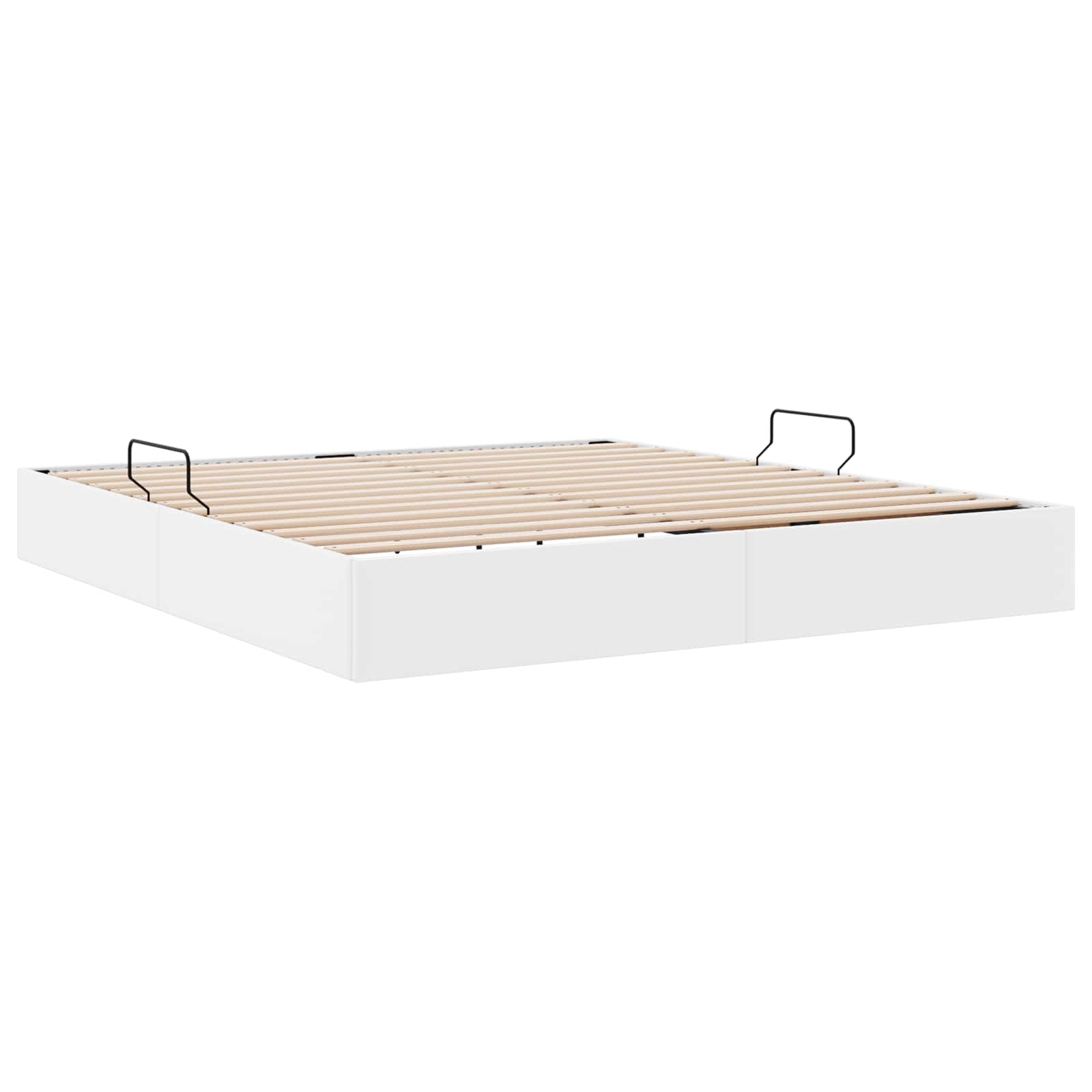 Cadre de lit ottoman Blanc pur 180 x 200 cm Simili cuir