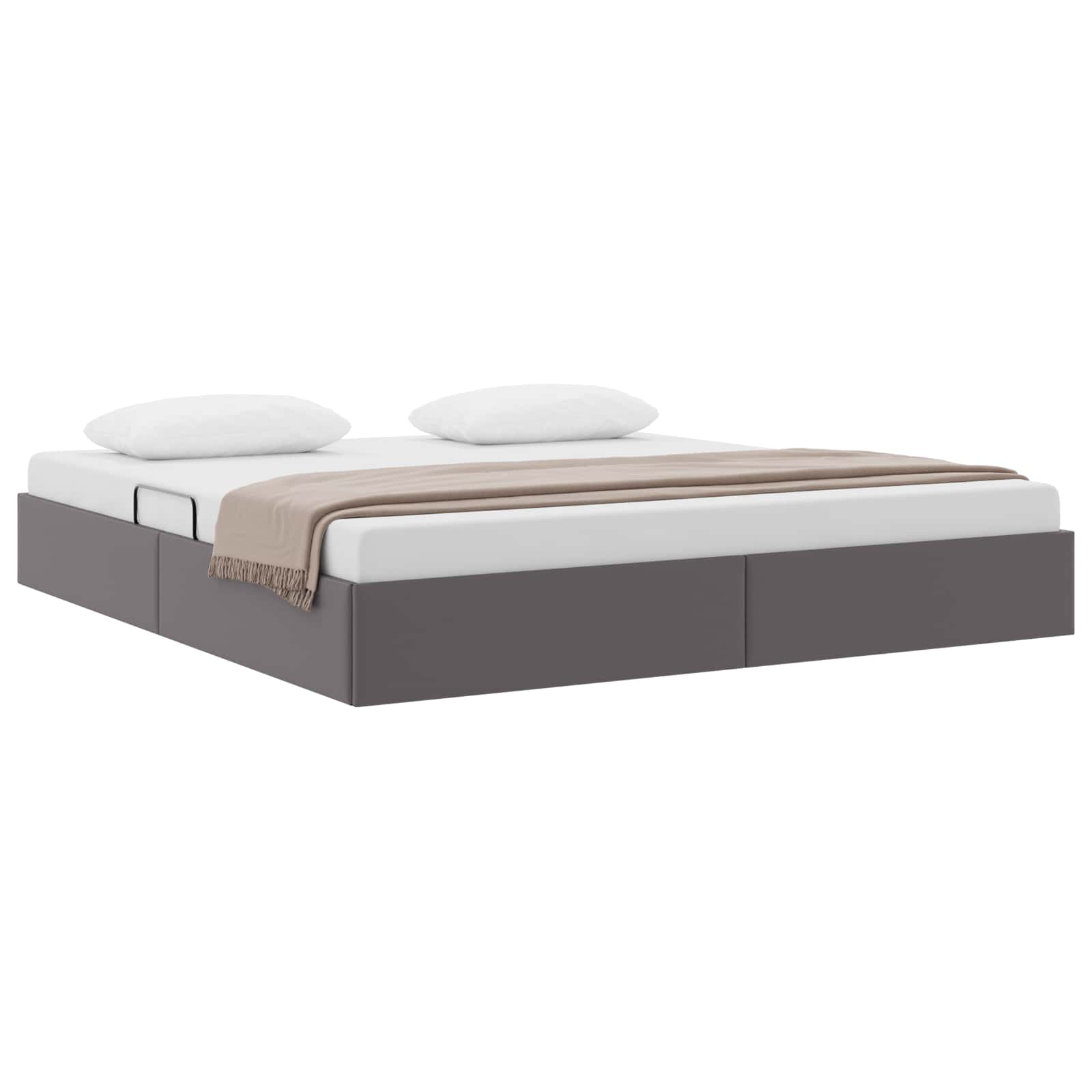 Cadre de lit ottoman Gris 180 x 200 cm Simili cuir