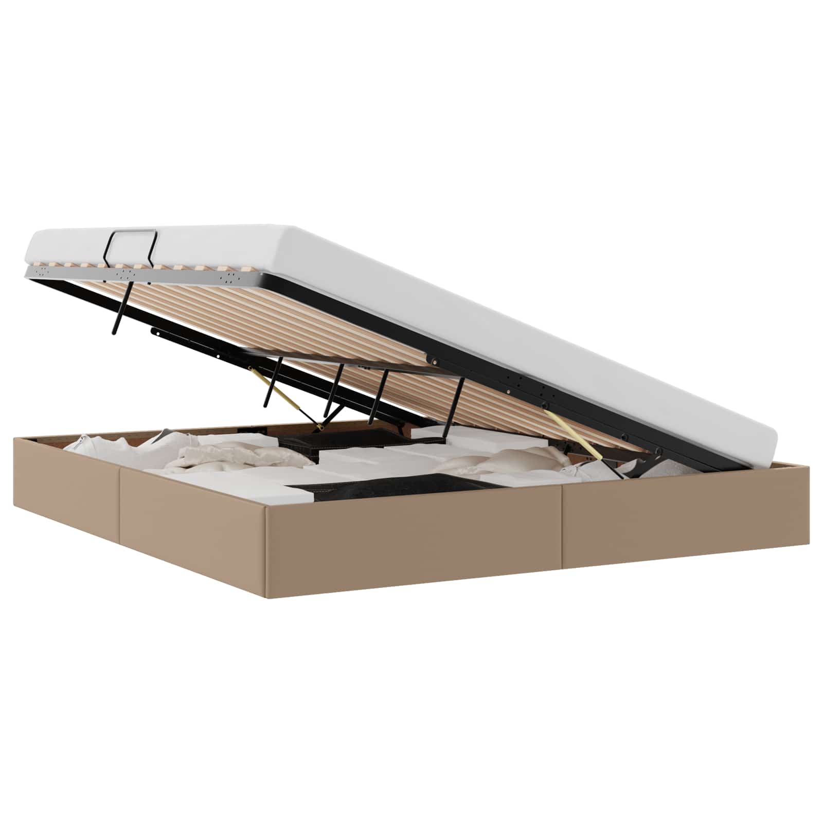 Cadre de lit ottoman Cappuccino 180 x 200 cm Simili cuir