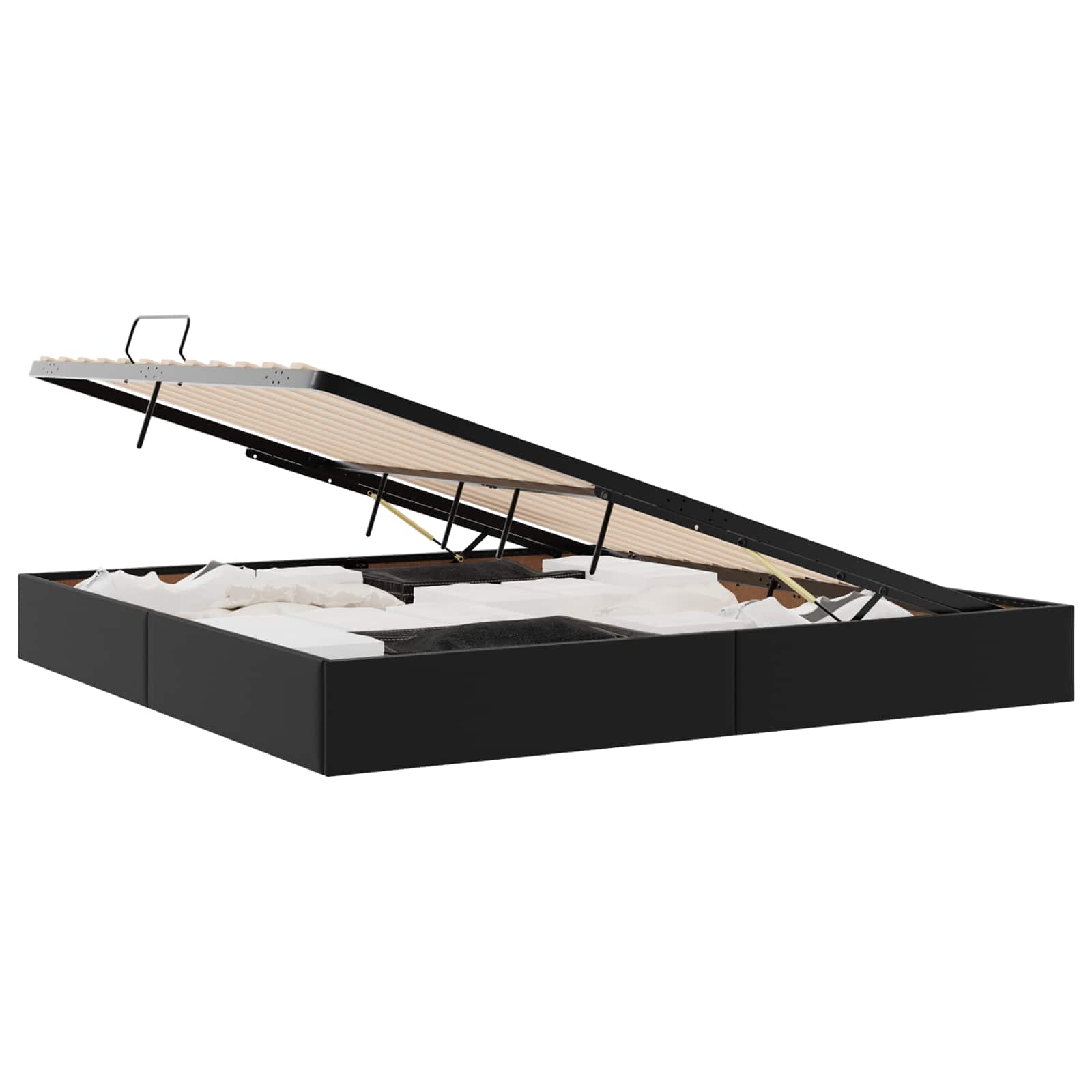 Cadre de lit ottoman Noir 200 x 200 cm Simili cuir