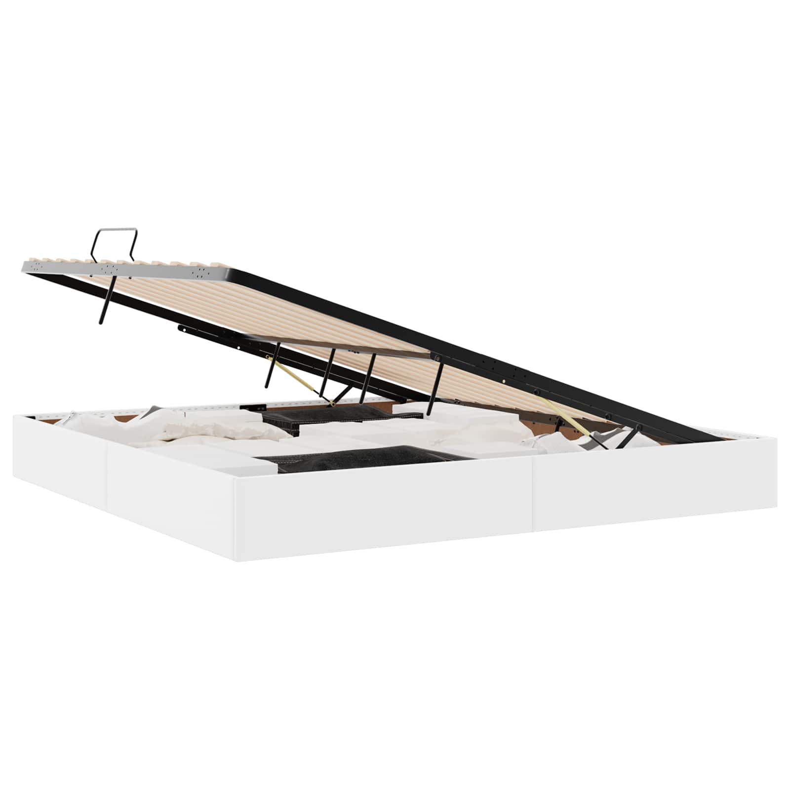 Cadre de lit ottoman Blanc pur 200 x 200 cm Simili cuir