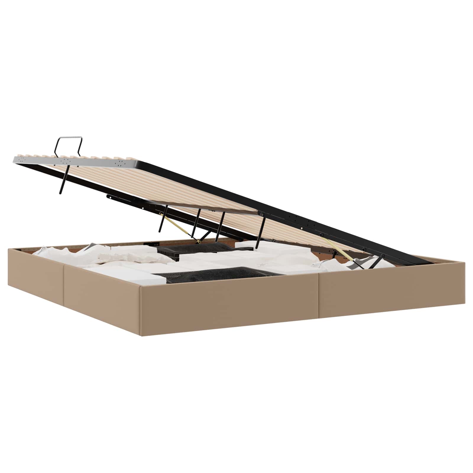 Cadre de lit ottoman Cappuccino 200 x 200 cm Simili cuir