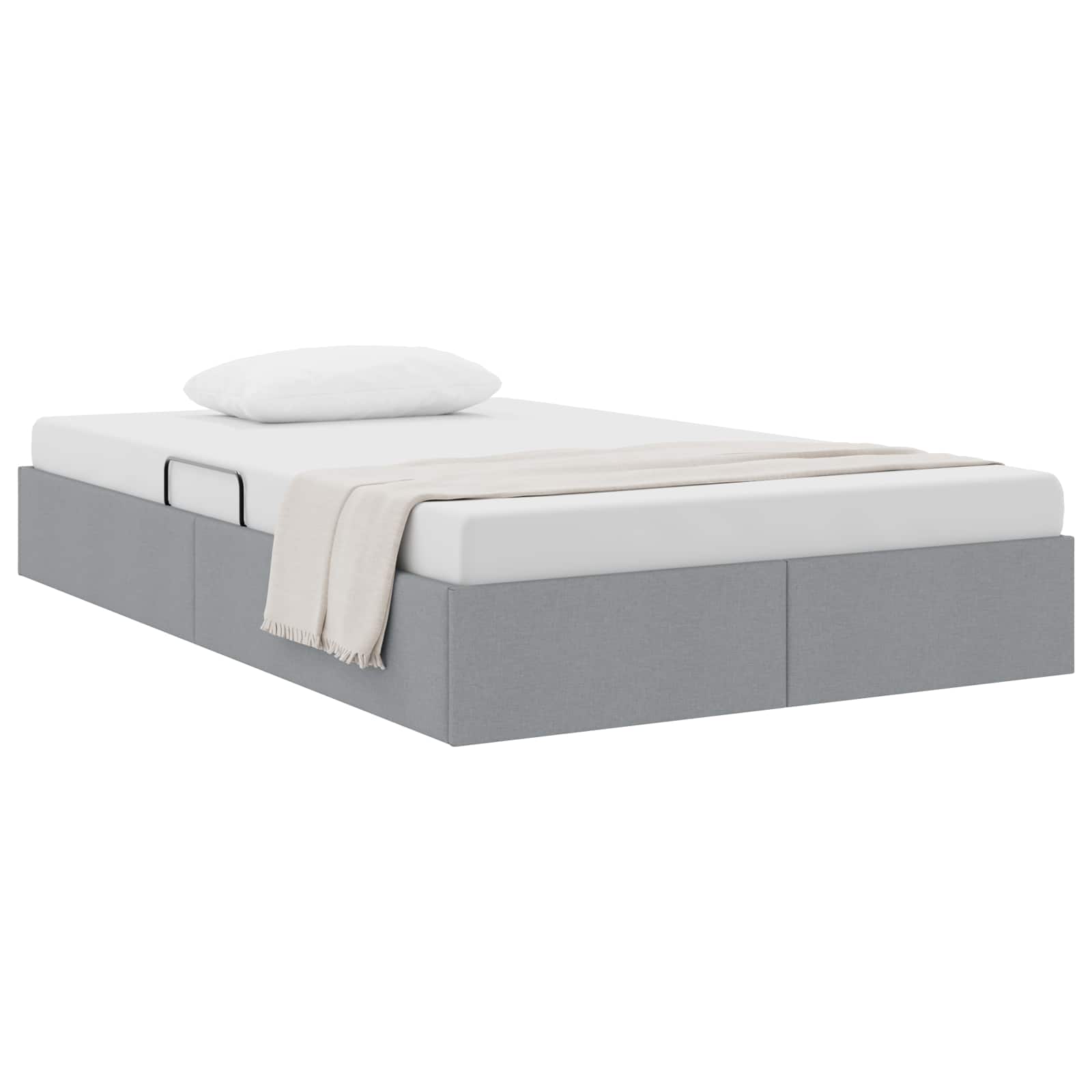 Cadre de lit ottoman Gris clair 120 x 200 cm tissu