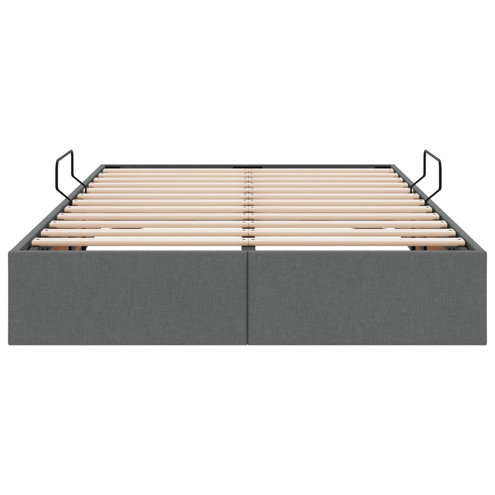 Cadre de lit ottoman Gris foncé 120 x 200 cm tissu