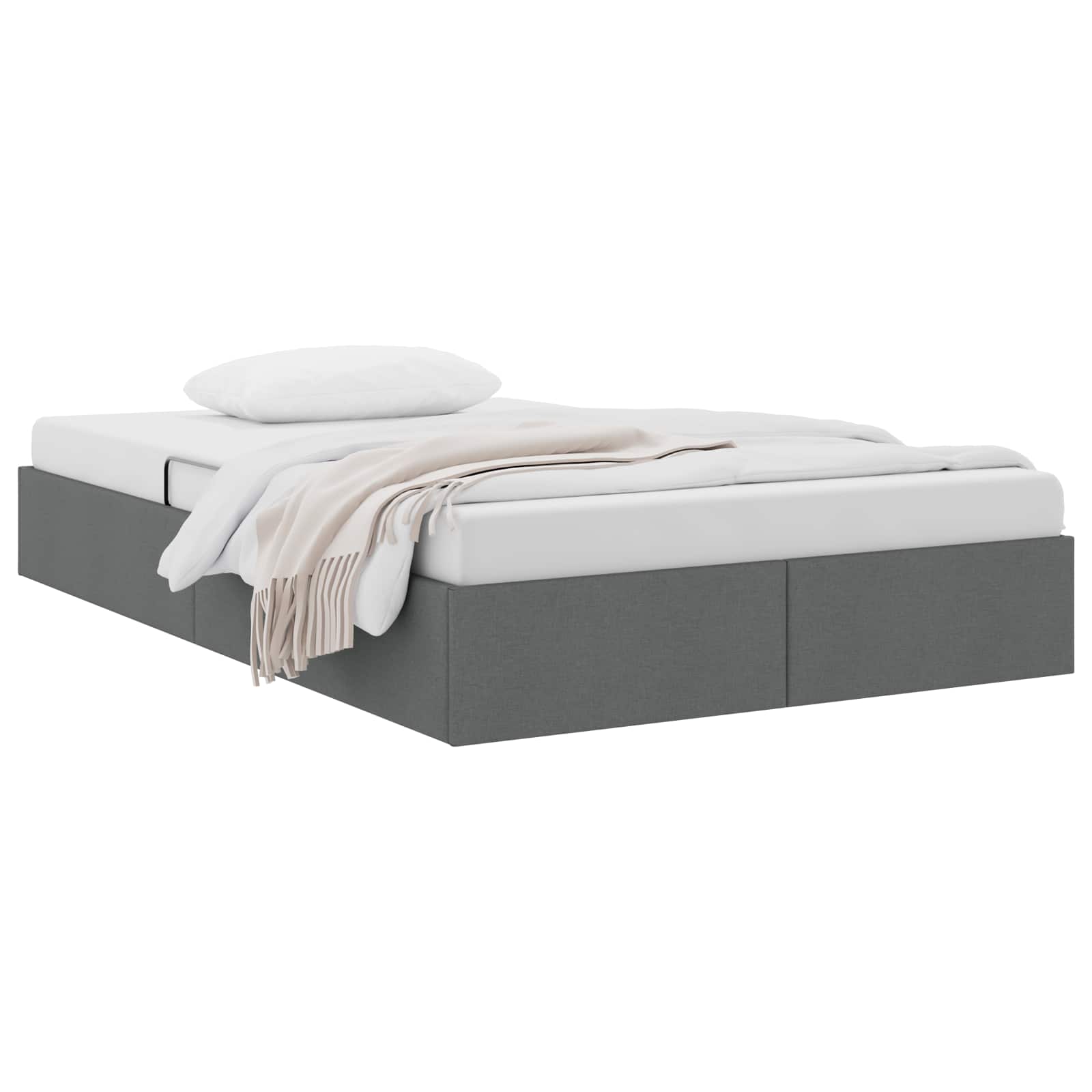 Cadre de lit ottoman Gris foncé 120 x 200 cm tissu