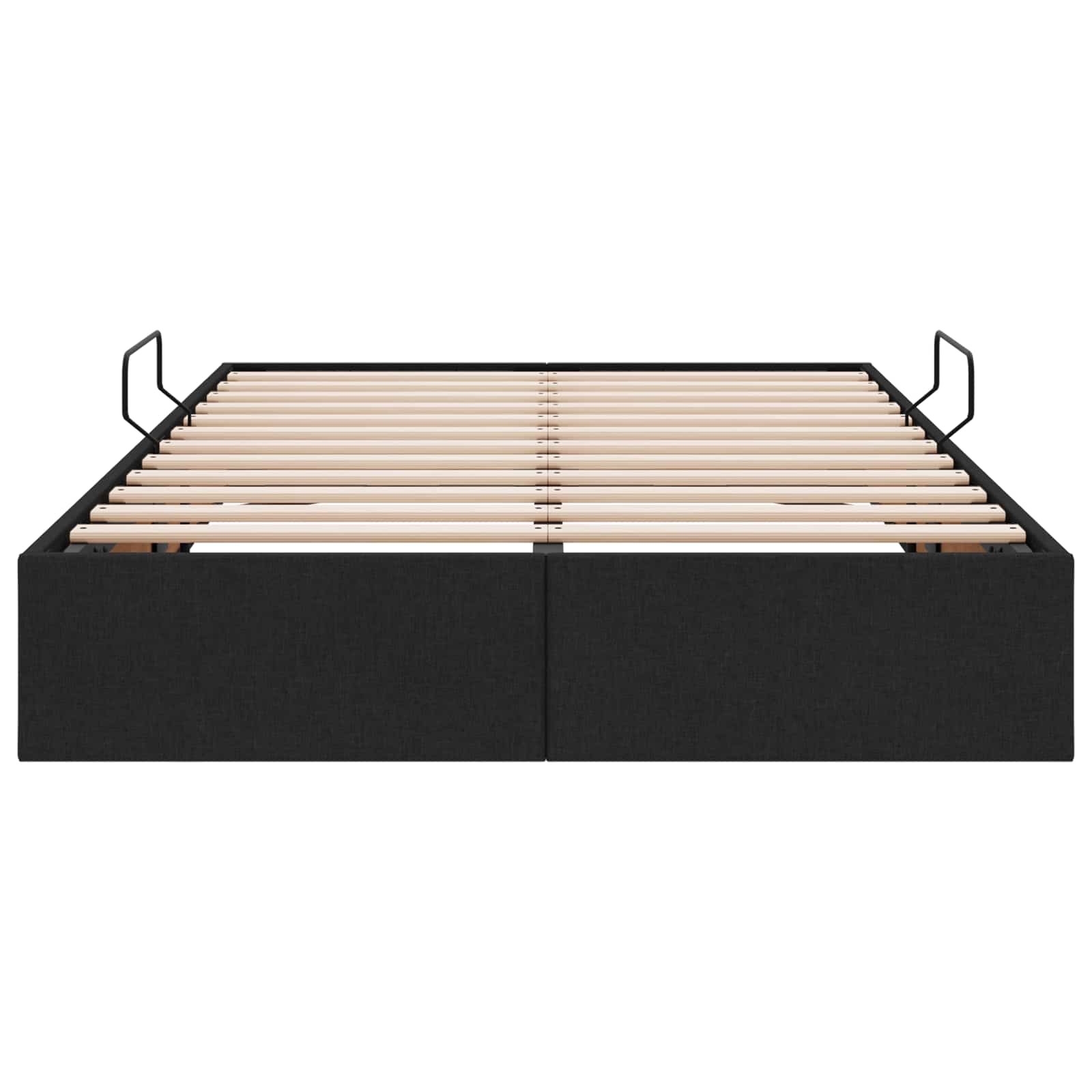 Cadre de lit ottoman avec stockage Noir 120 x 200 cm tissu