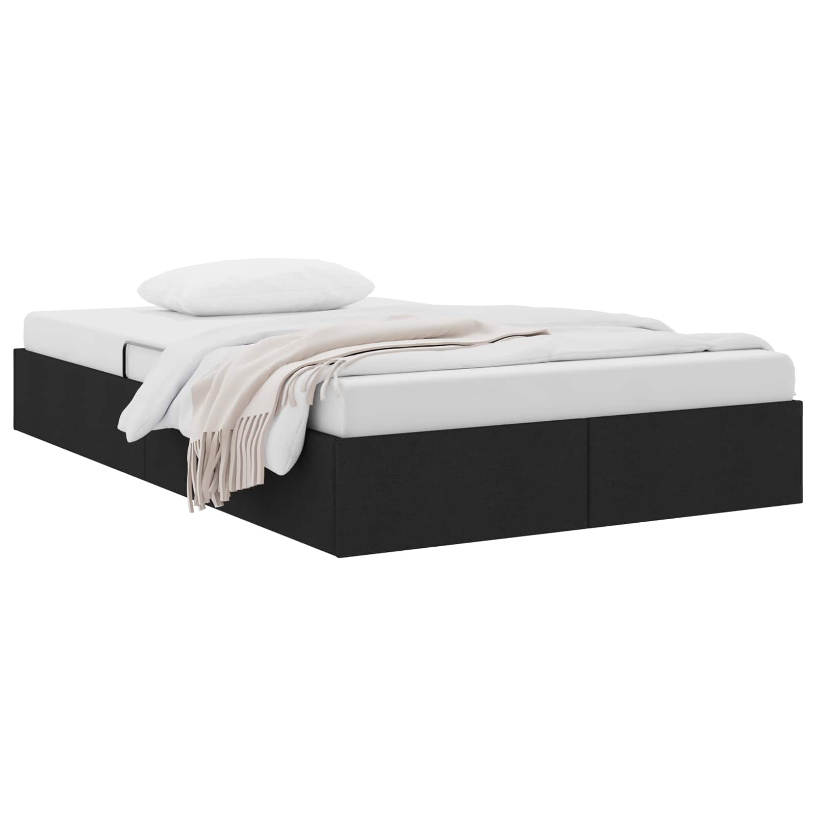 Cadre de lit ottoman avec stockage Noir 120 x 200 cm tissu