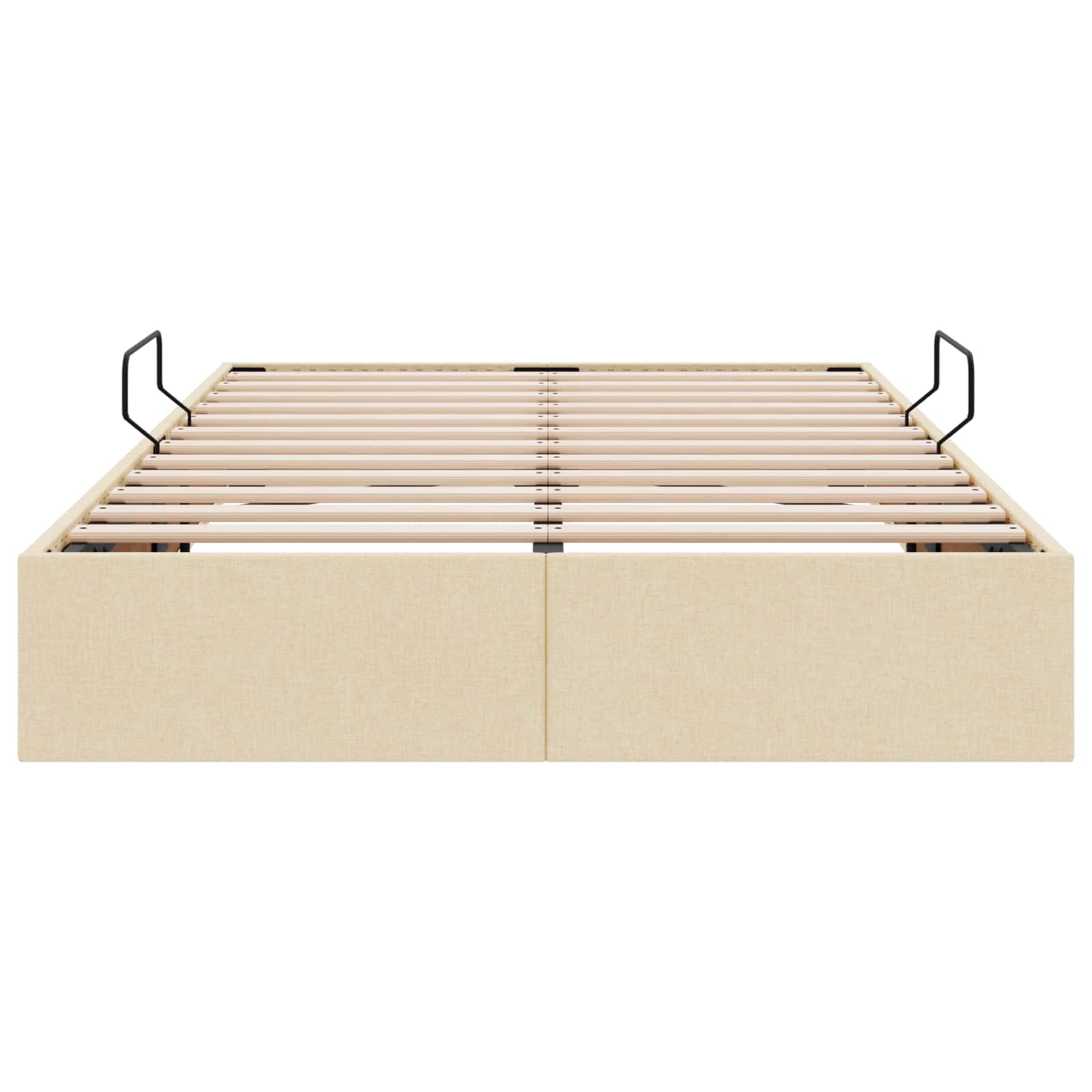 Cadre de lit ottoman avec stockage Crème 120 x 200 cm tissu