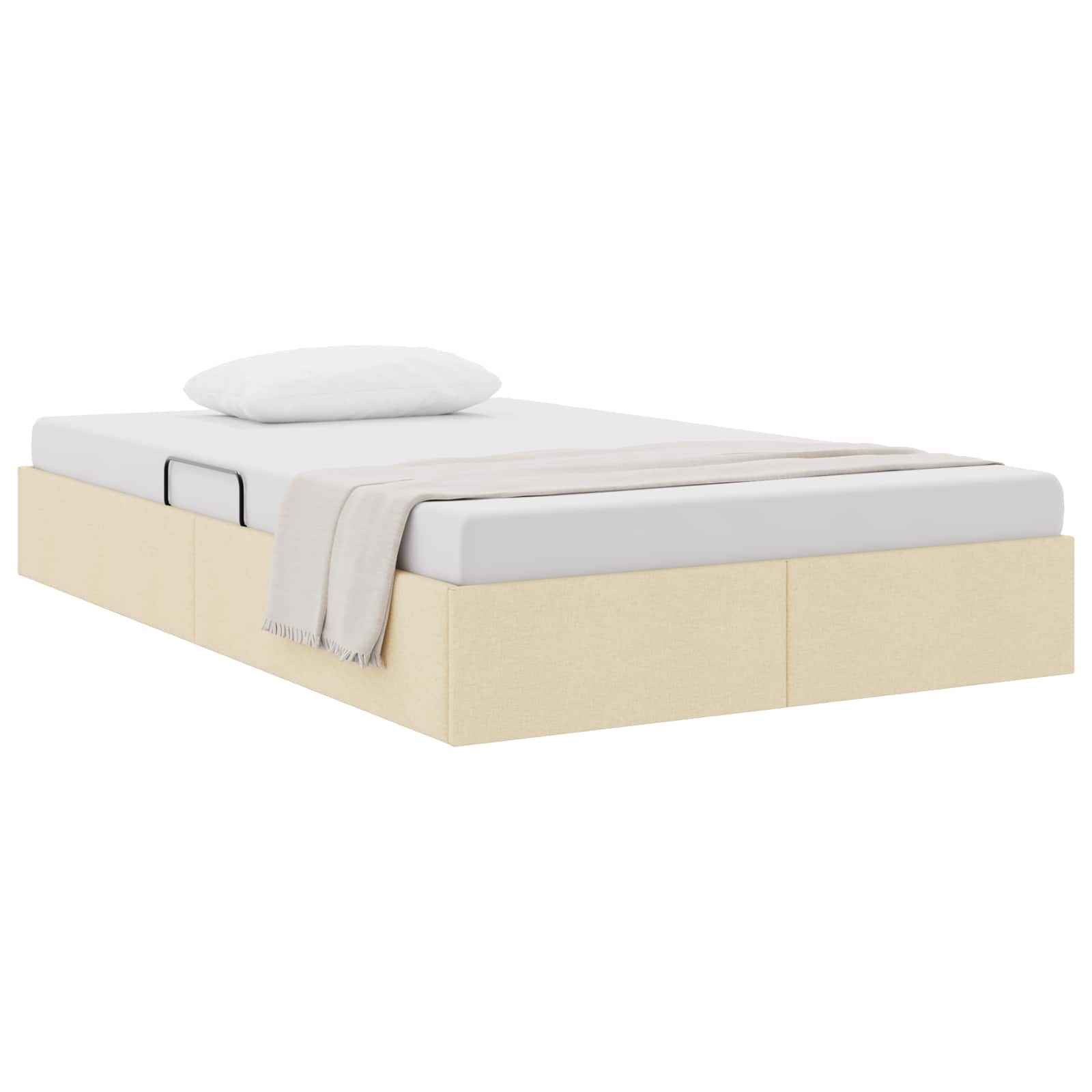 Cadre de lit ottoman avec stockage Crème 120 x 200 cm tissu