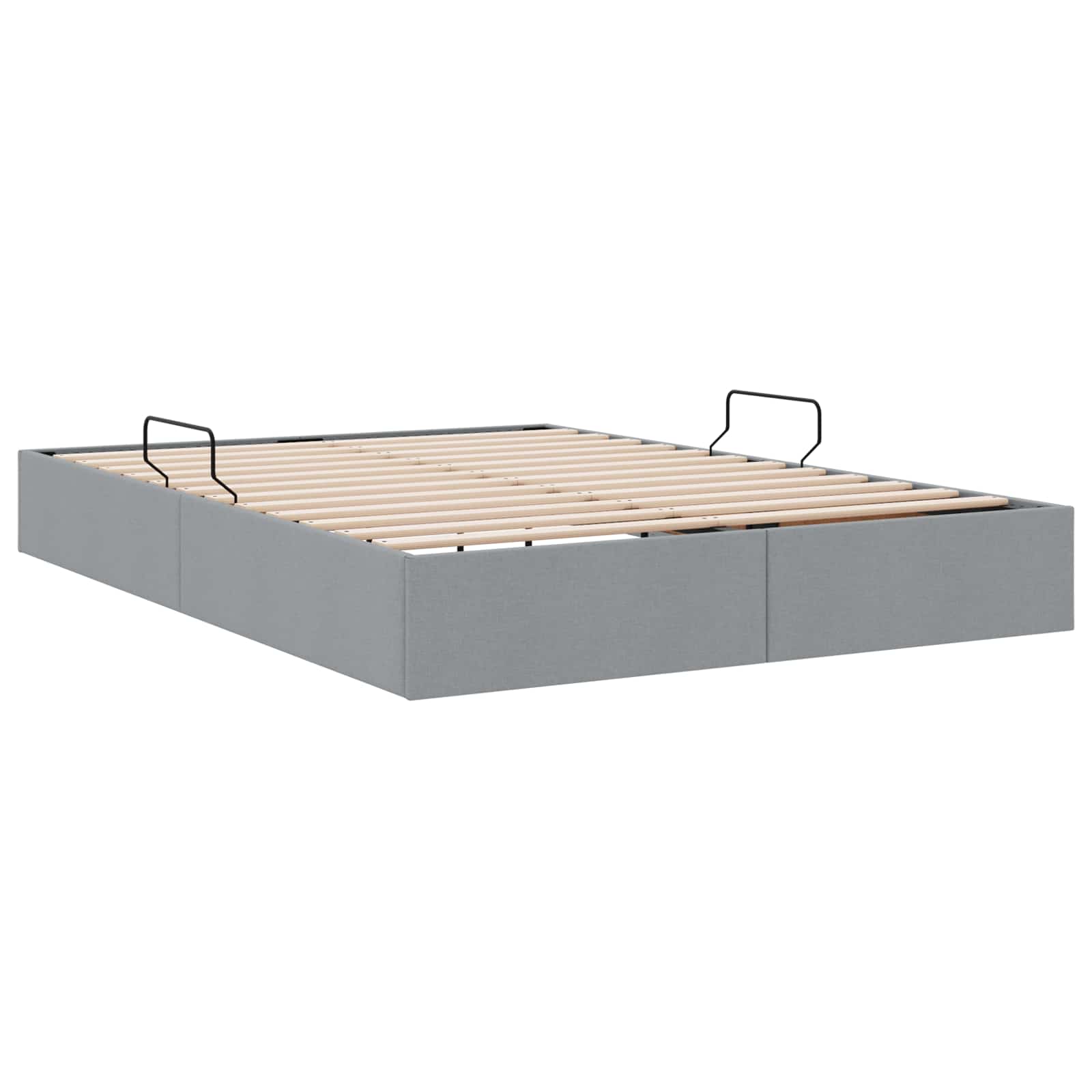 Cadre de lit ottoman Gris clair 140 x 200 cm tissu