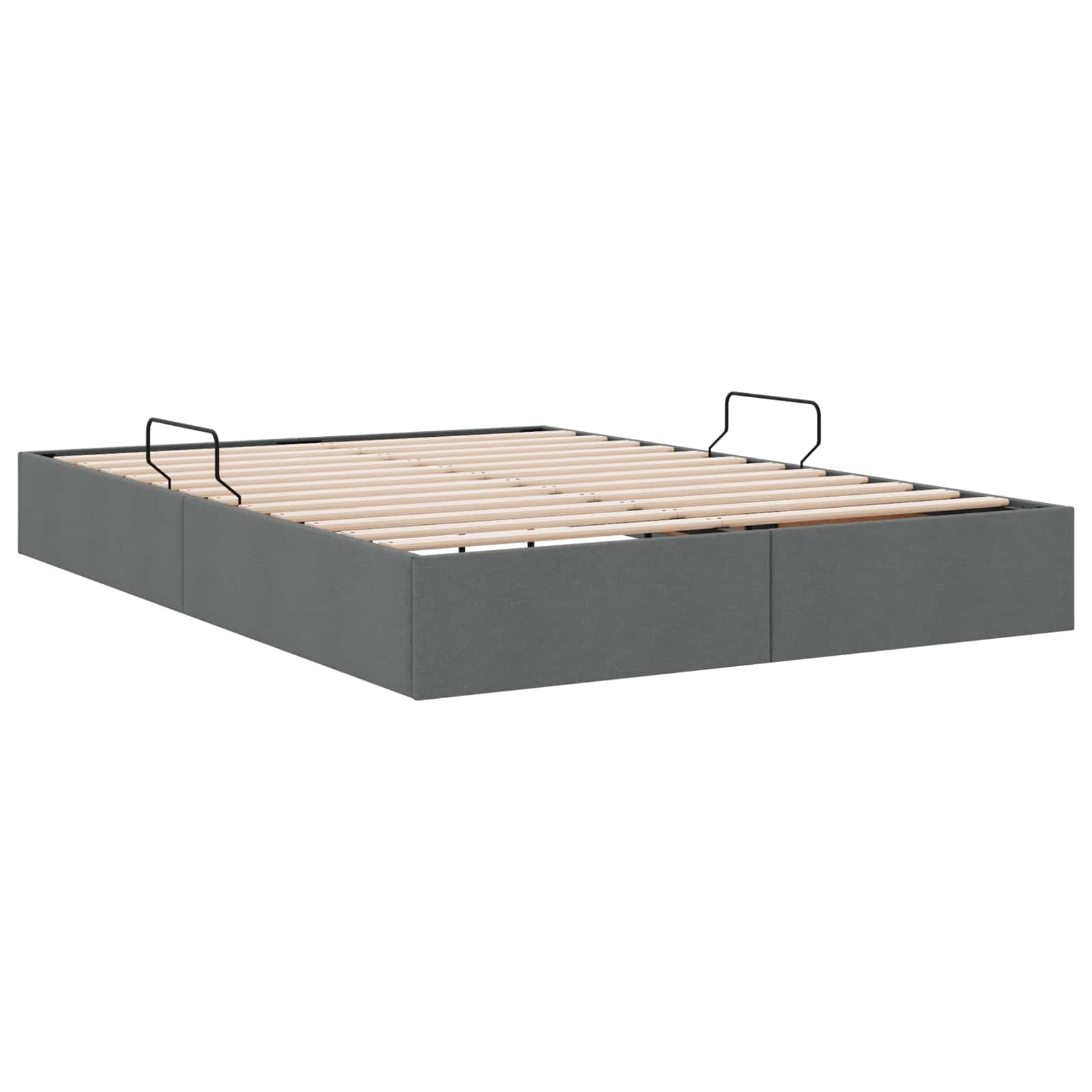 Cadre de lit ottoman Gris foncé 140 x 200 cm tissu