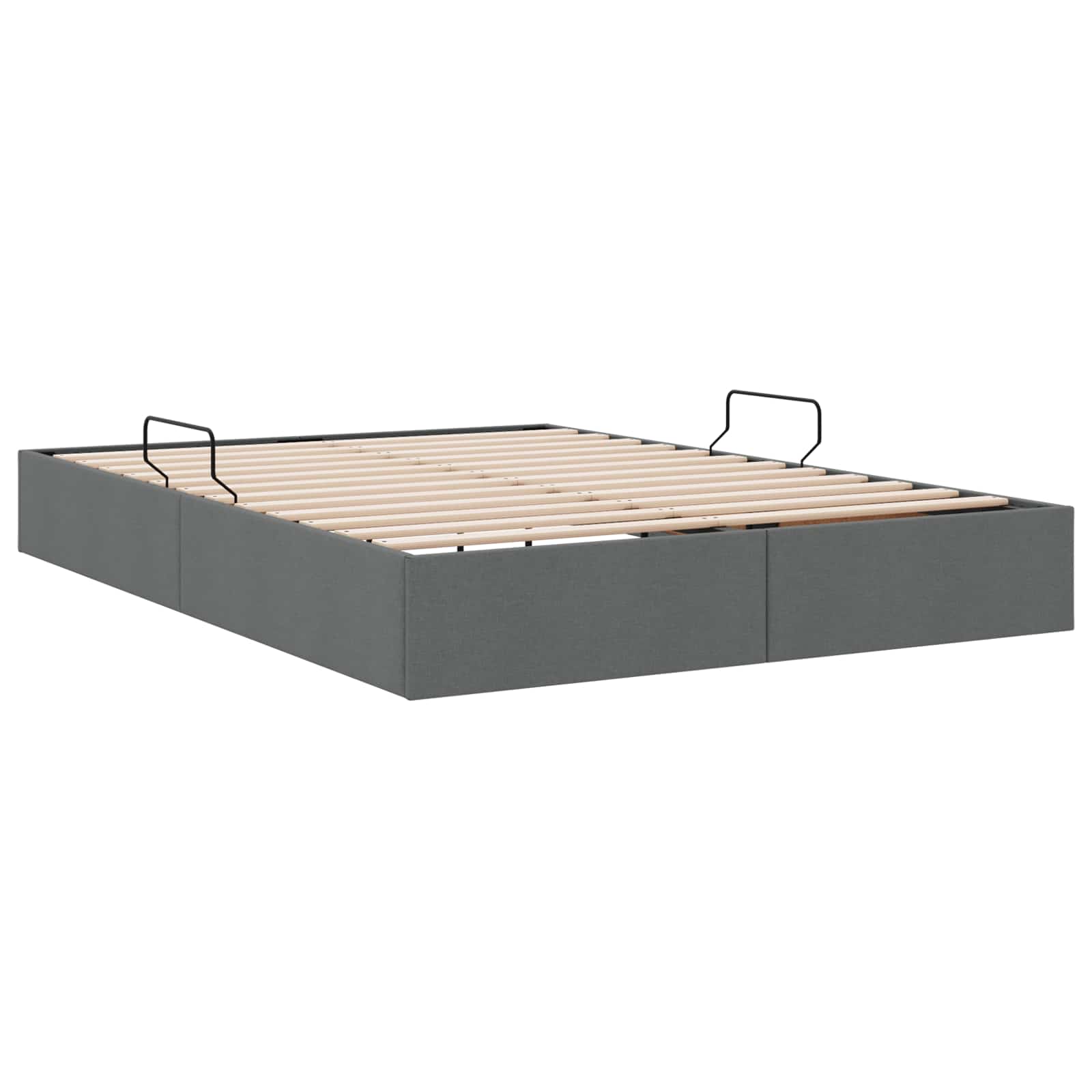 Cadre de lit ottoman Gris foncé 140 x 200 cm tissu