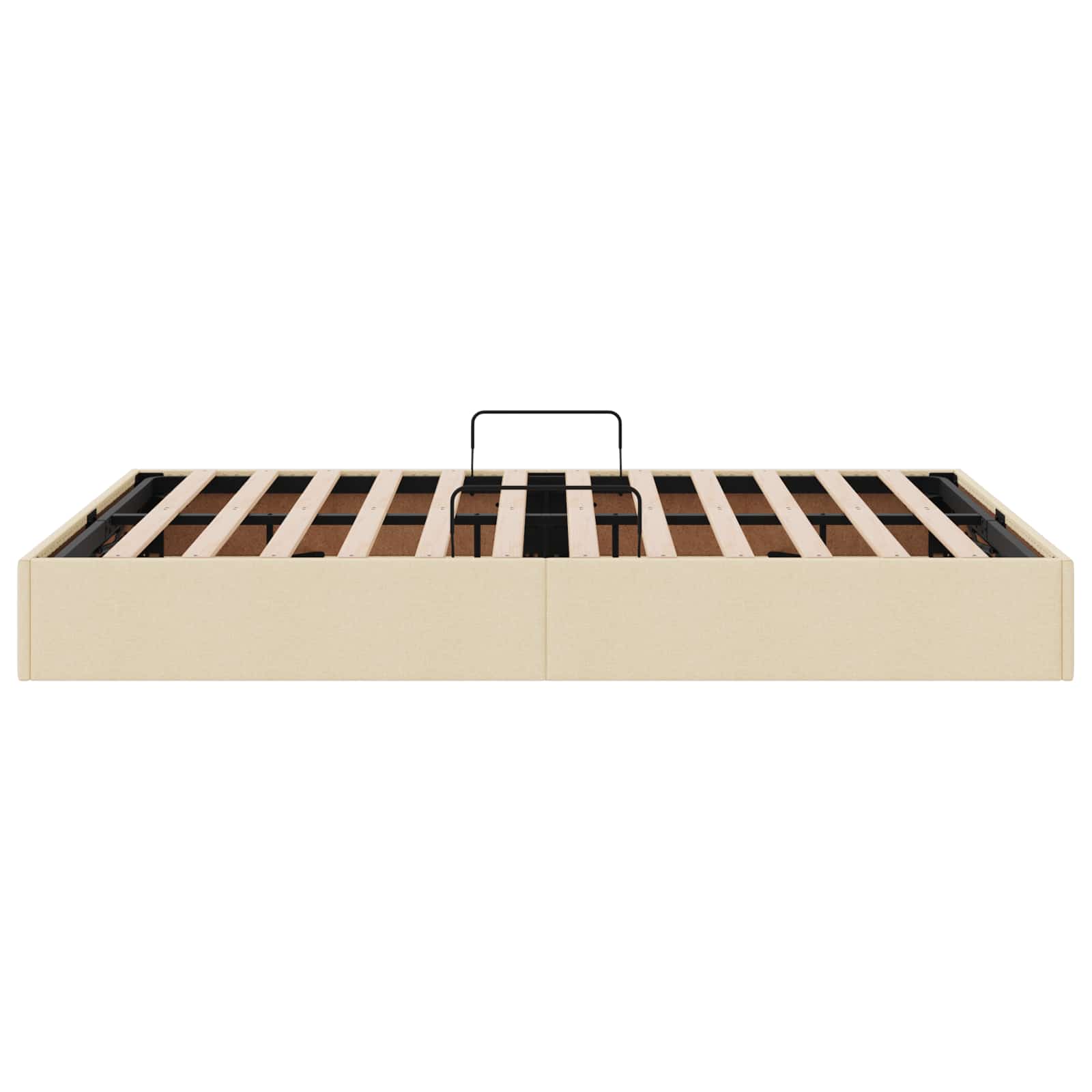 Cadre de lit ottoman avec stockage Crème 140 x 200 cm tissu