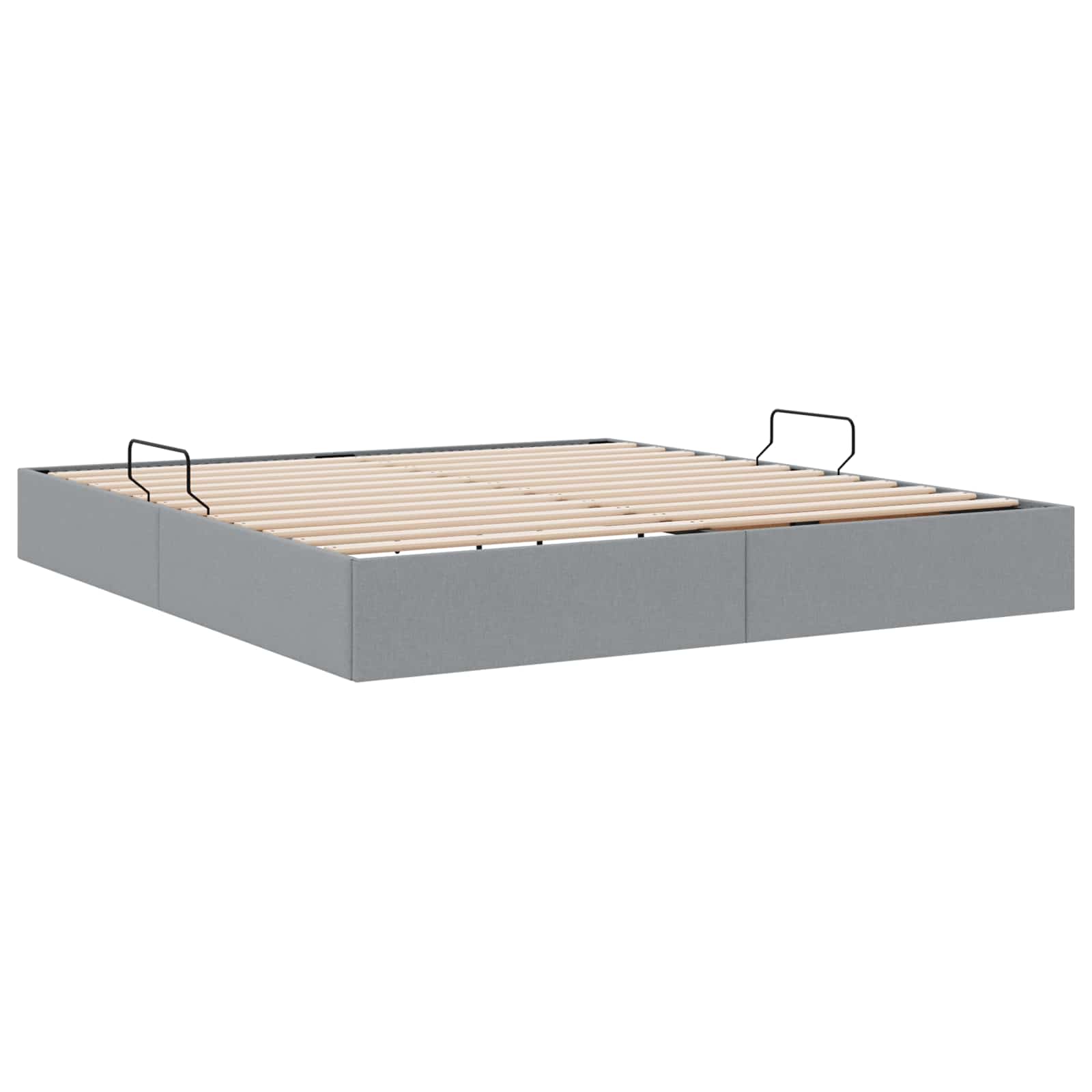 Cadre de lit ottoman Gris clair 160 x 200 cm tissu