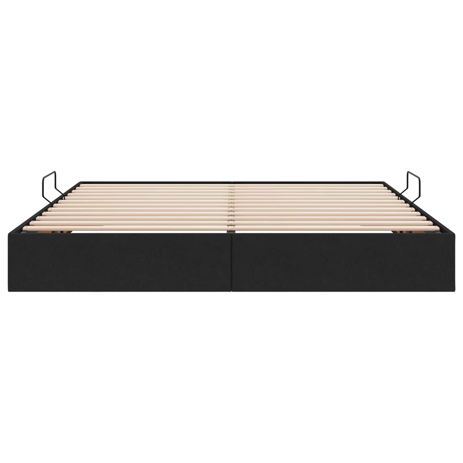 Cadre de lit ottoman avec stockage Noir 160 x 200 cm tissu