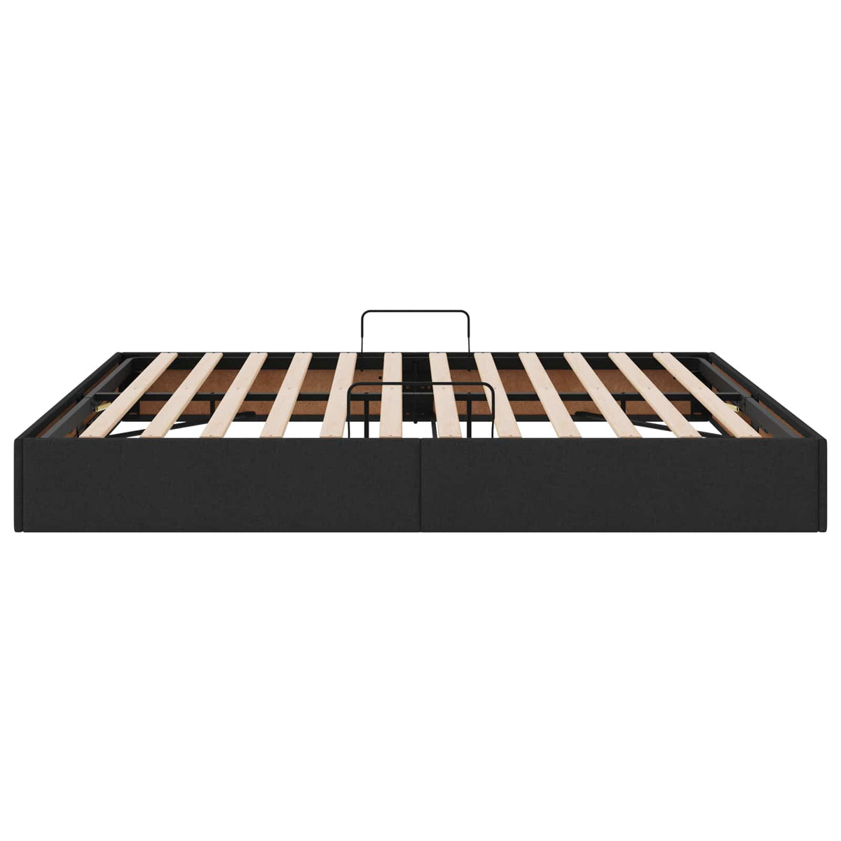 Cadre de lit ottoman avec stockage Noir 160 x 200 cm tissu