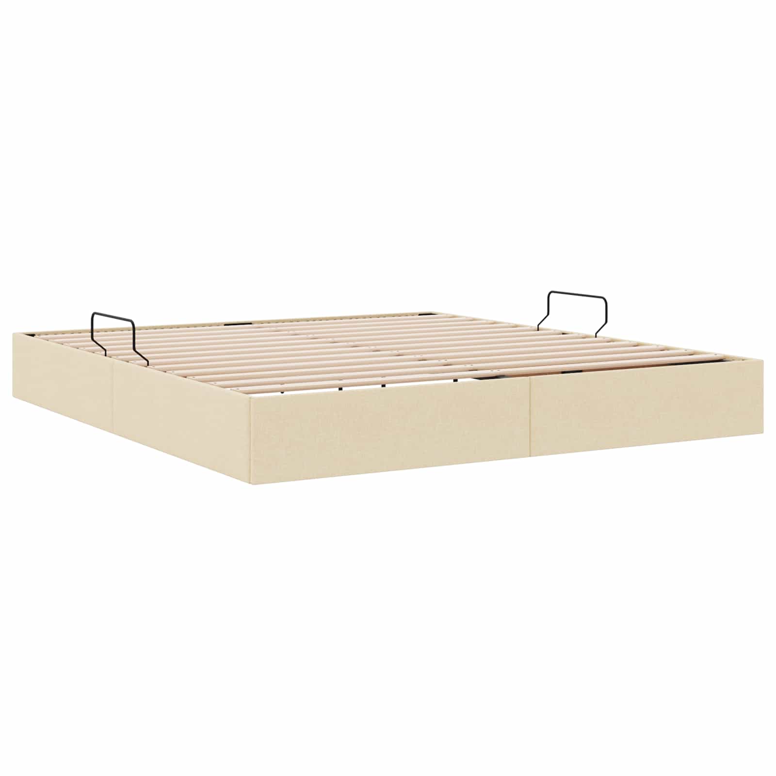 Cadre de lit ottoman avec stockage Crème 160 x 200 cm tissu