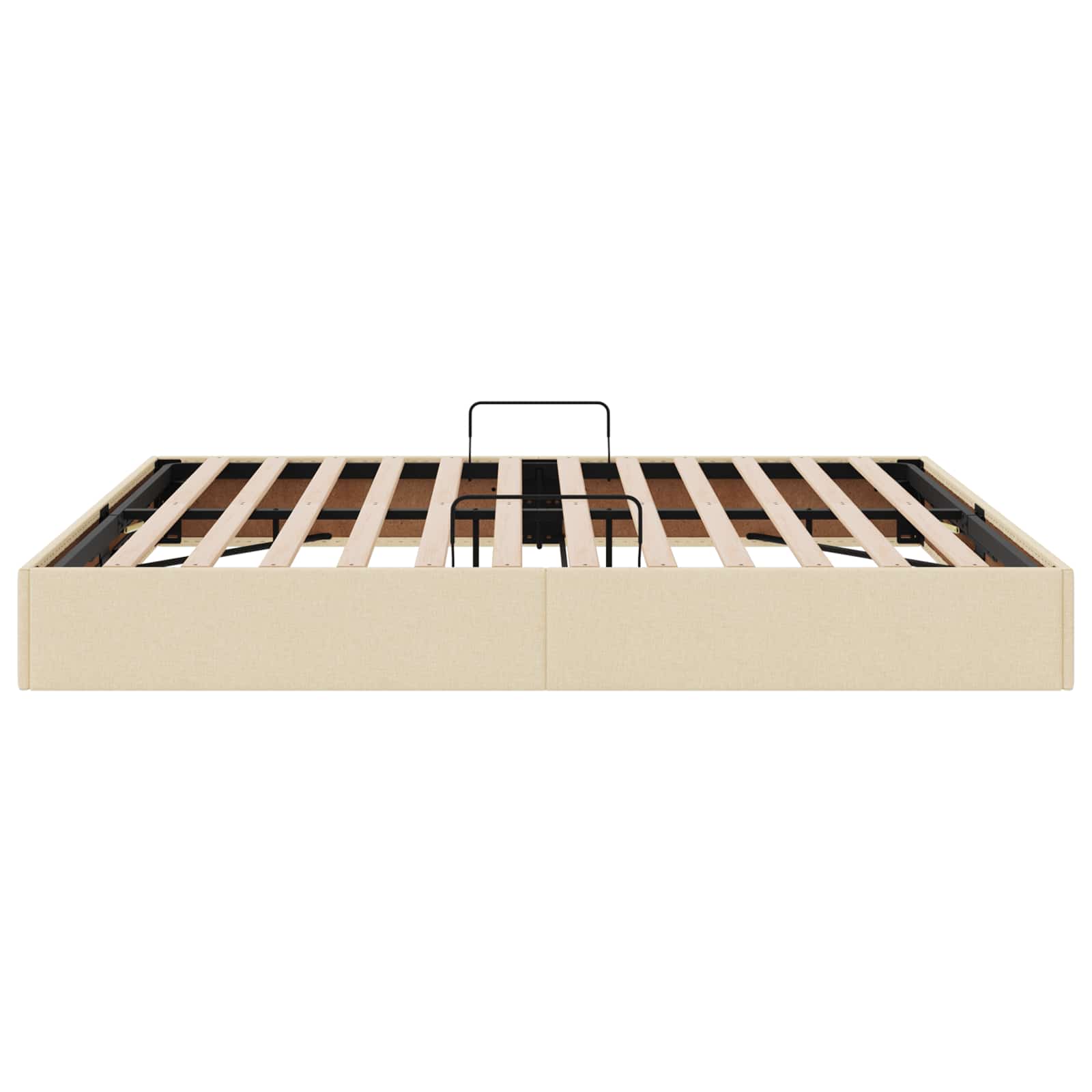 Cadre de lit ottoman avec stockage Crème 160 x 200 cm tissu