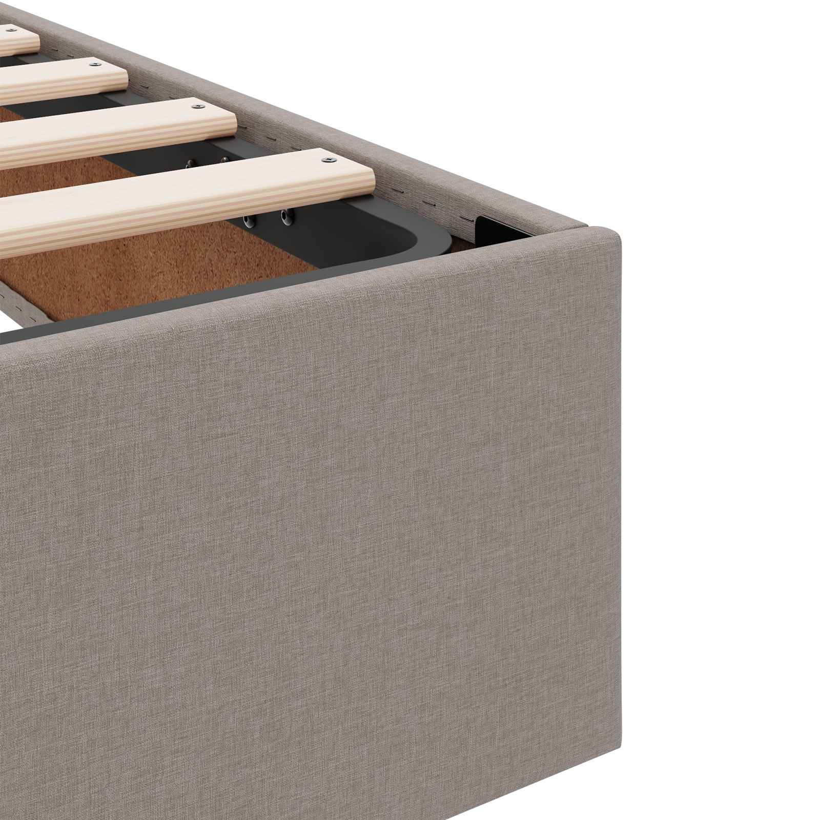 Cadre de lit ottoman avec stockage Taupe 180 x 200 cm tissu