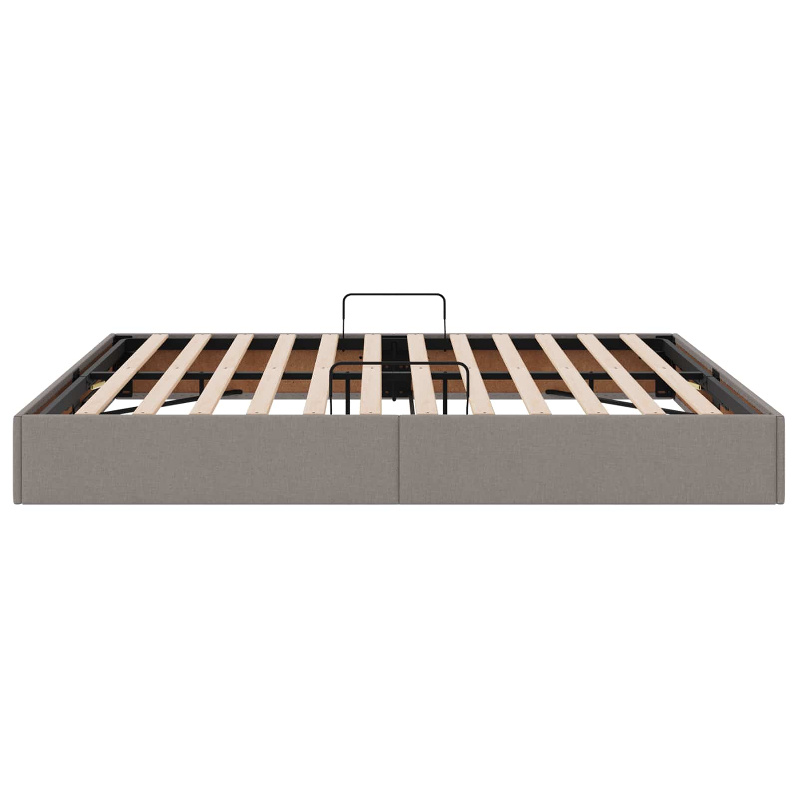 Cadre de lit ottoman avec stockage Taupe 180 x 200 cm tissu