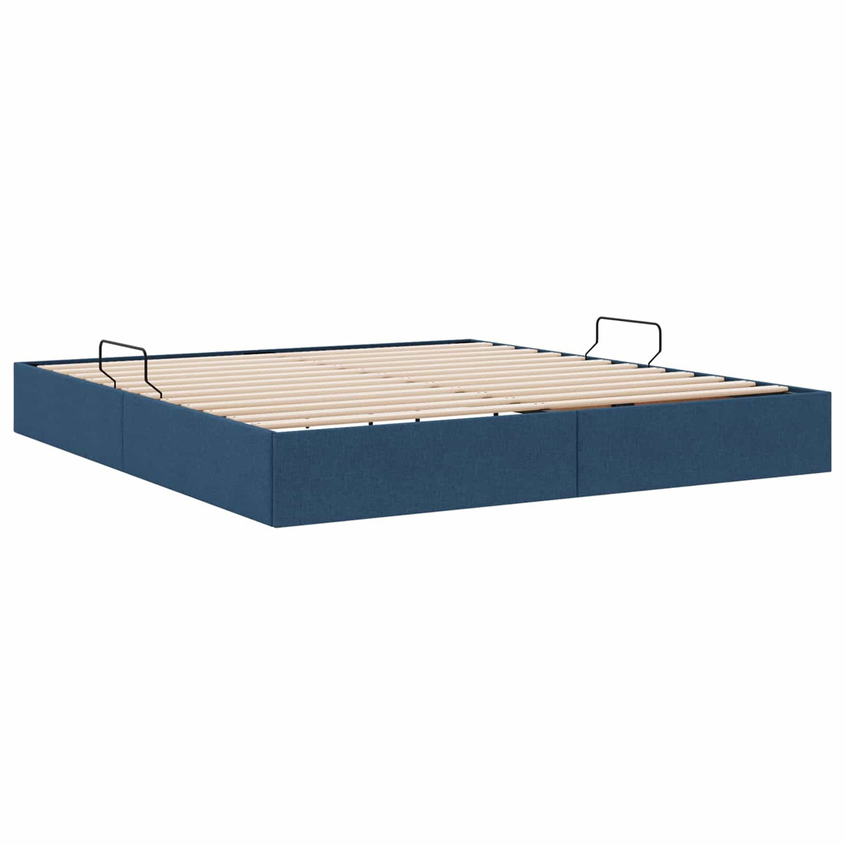 Cadre de lit ottoman avec stockage Bleu 180 x 200 cm tissu