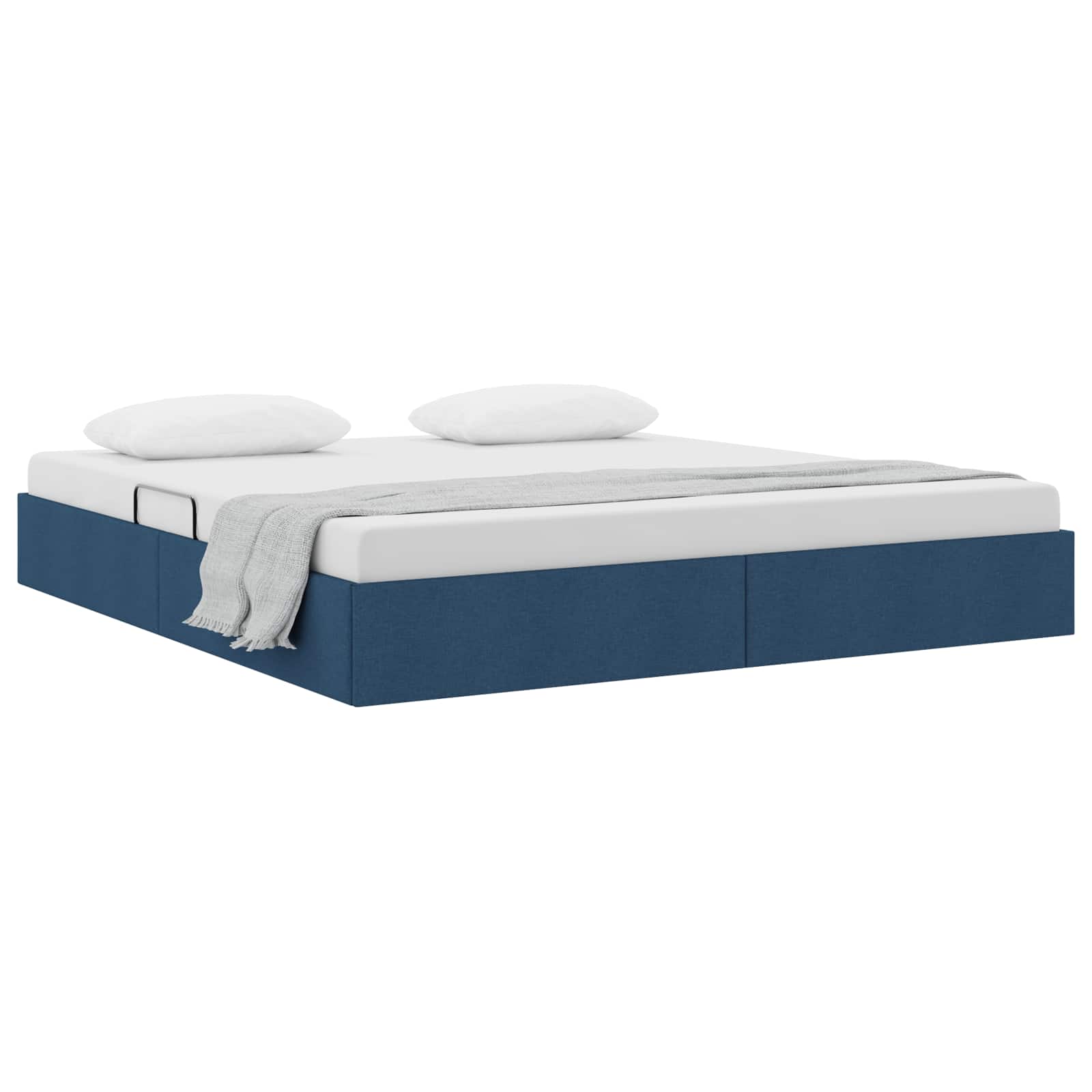 Cadre de lit ottoman avec stockage Bleu 180 x 200 cm tissu