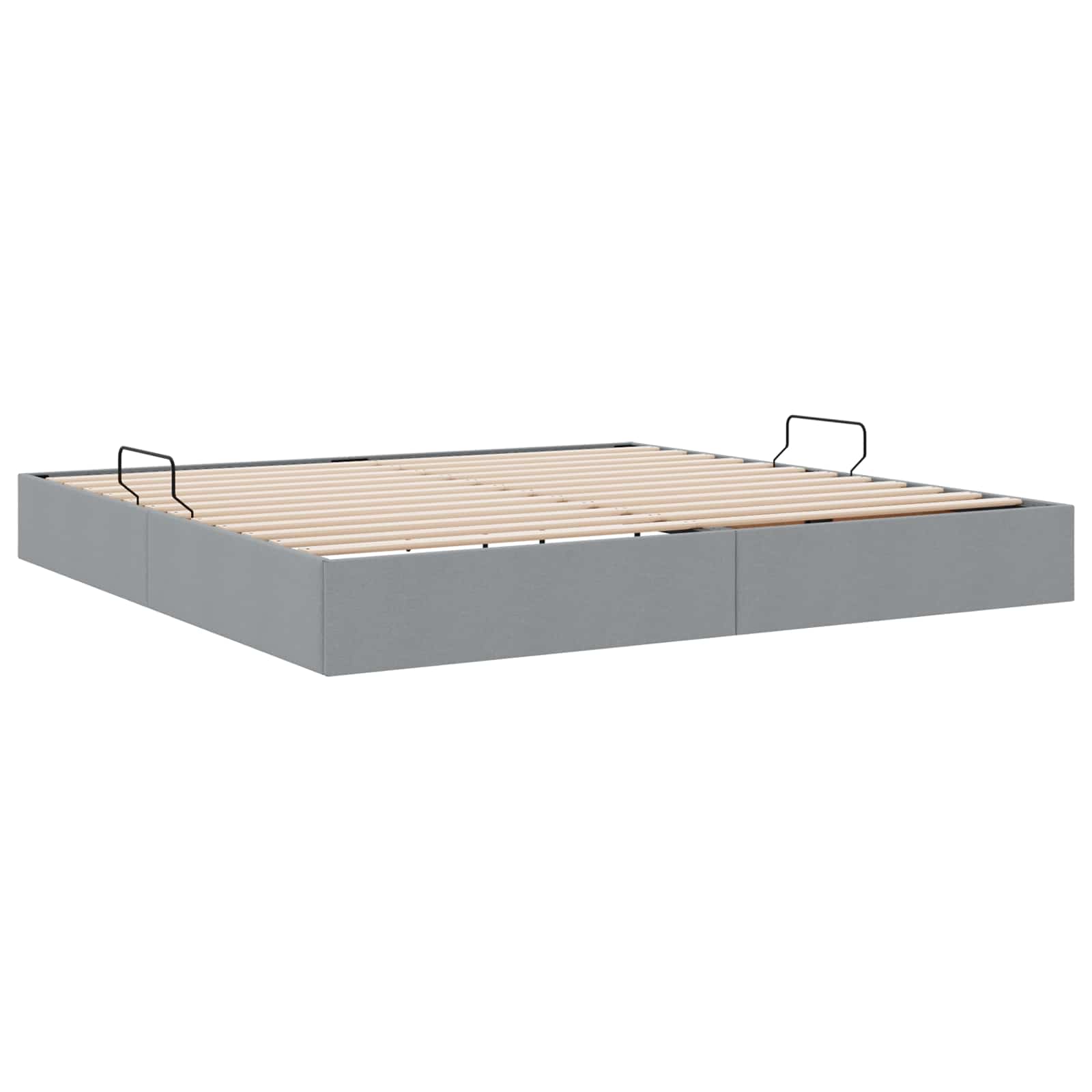 Cadre de lit ottoman Gris clair 200 x 200 cm tissu