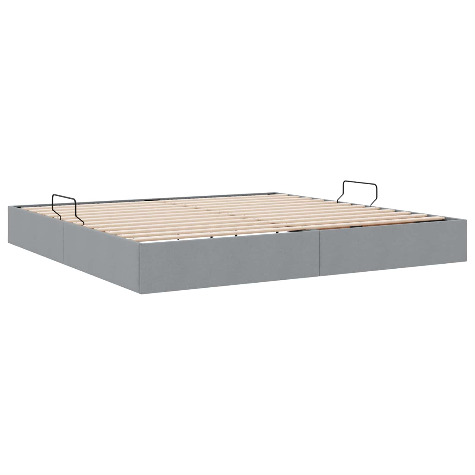 Cadre de lit ottoman Gris clair 200 x 200 cm tissu