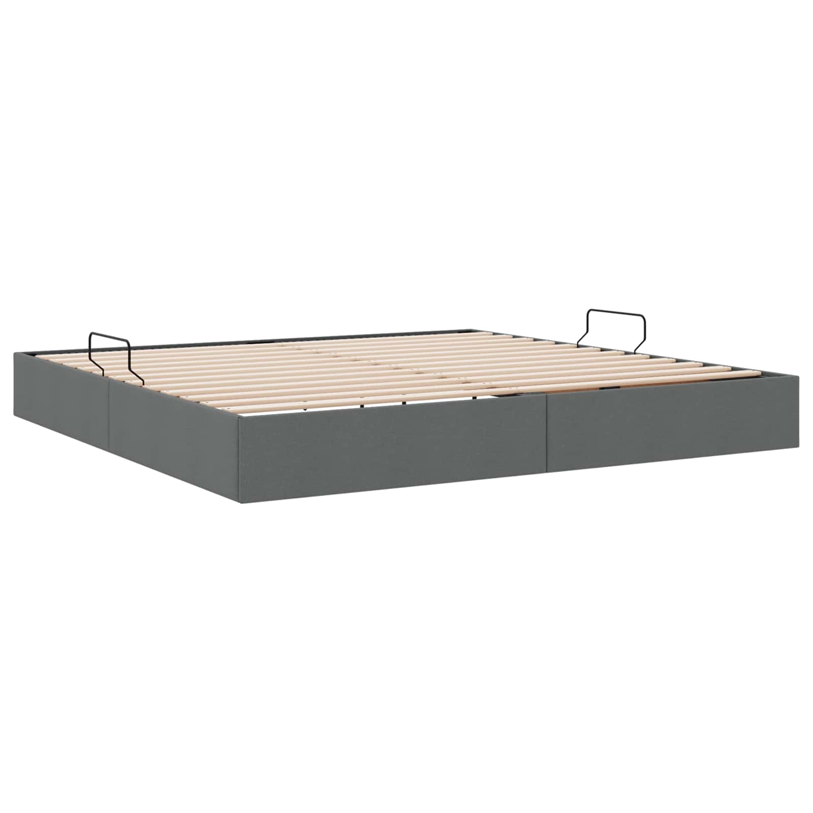 Cadre de lit ottoman Gris foncé 200 x 200 cm tissu