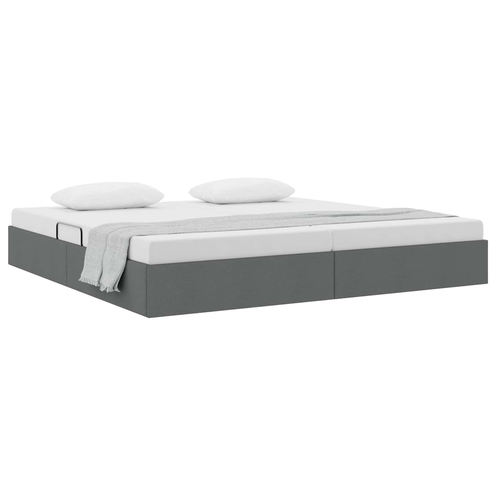 Cadre de lit ottoman Gris foncé 200 x 200 cm tissu