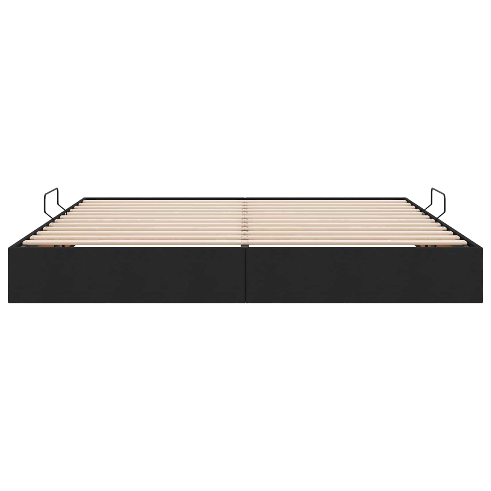 Cadre de lit ottoman avec stockage Noir 200 x 200 cm tissu