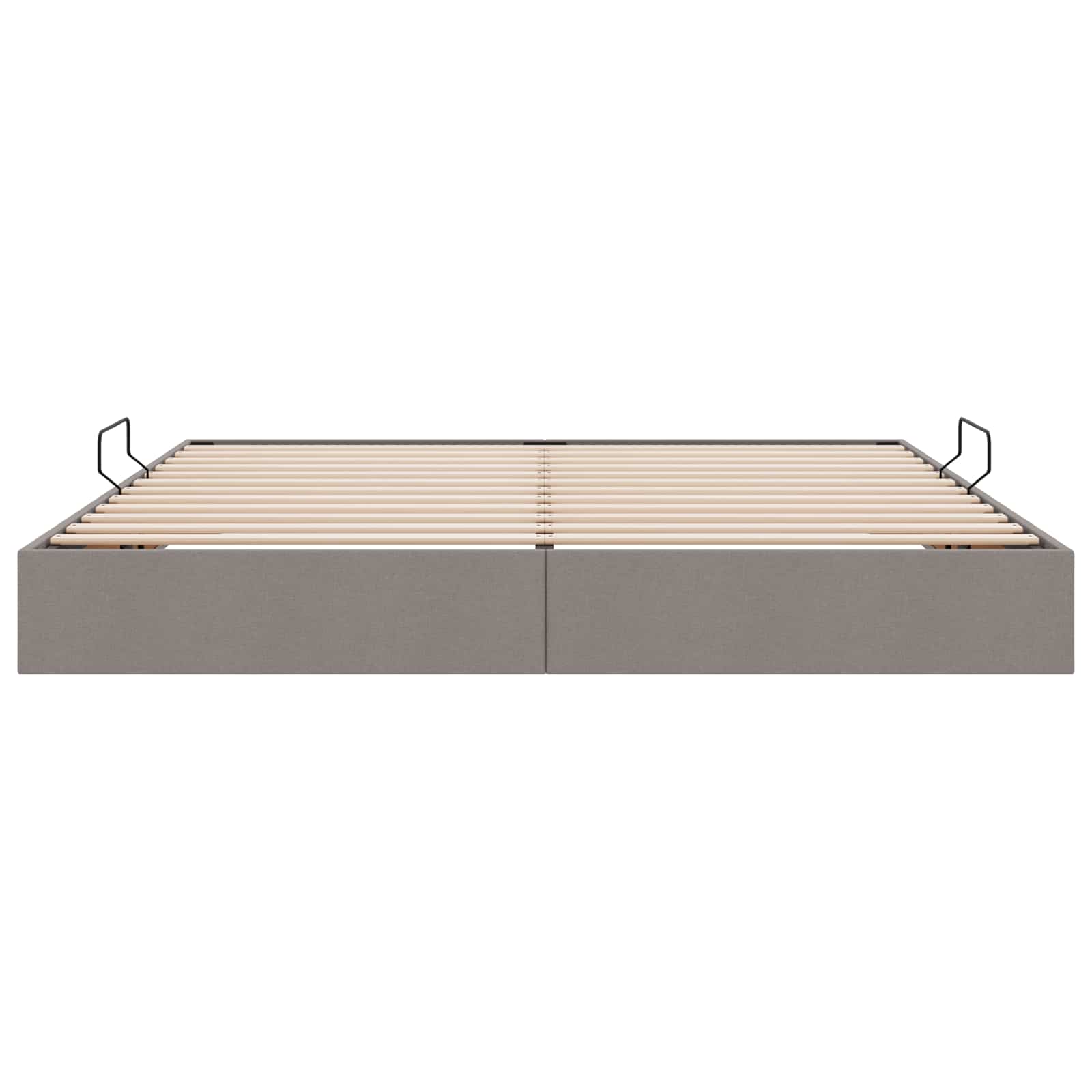 Cadre de lit ottoman avec stockage Taupe 200 x 200 cm tissu