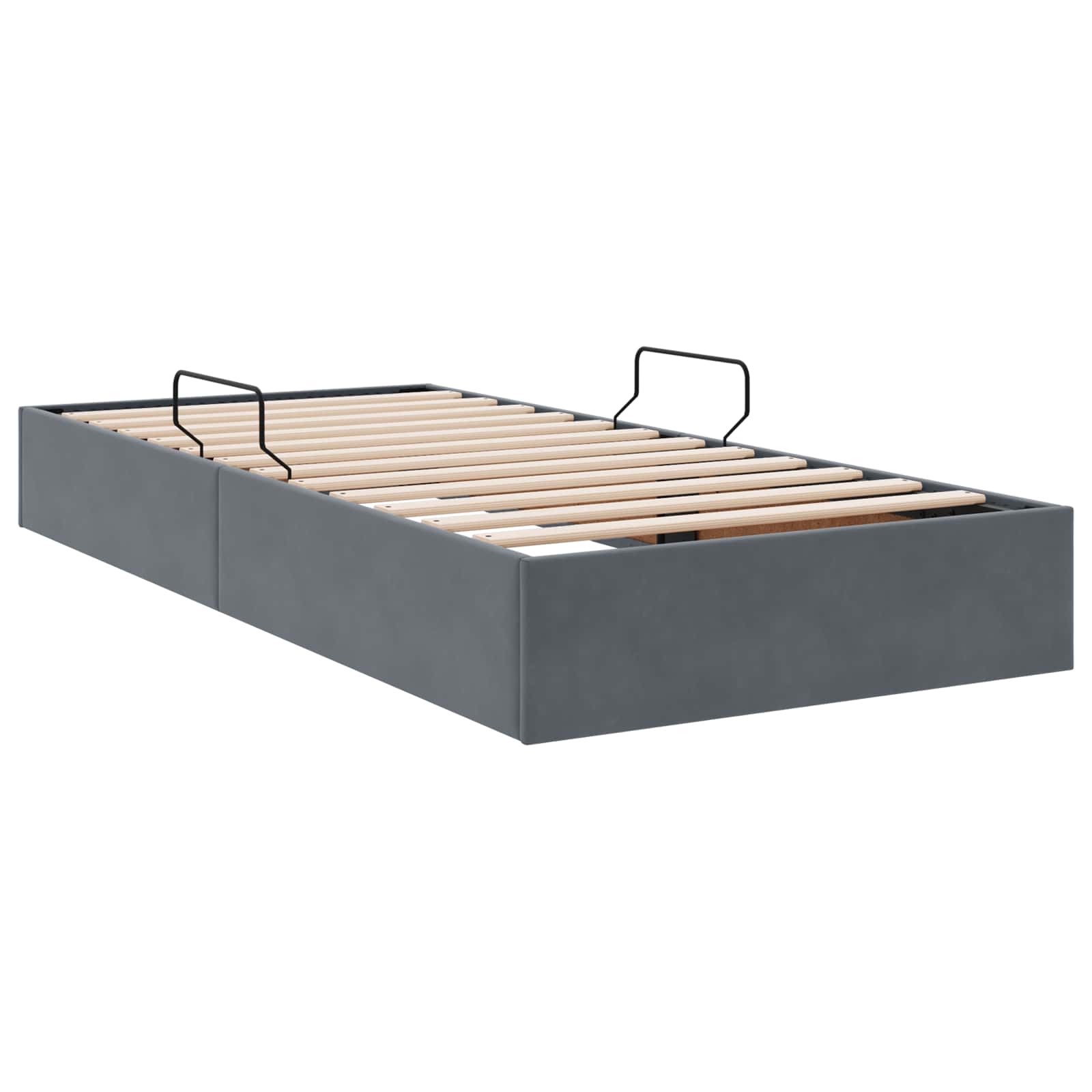 Cadre de lit ottoman Gris foncé 90 x 190 cm Velours - XIOS