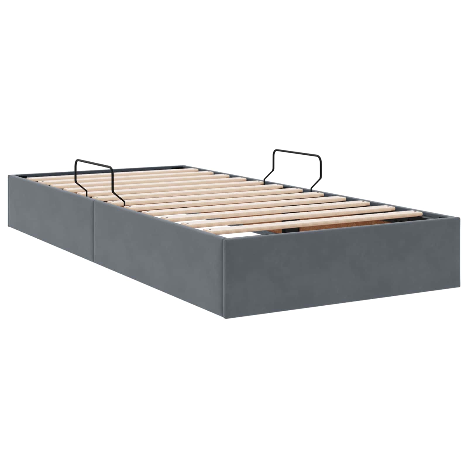 Cadre de lit ottoman Gris foncé 90 x 190 cm Velours - XIOS