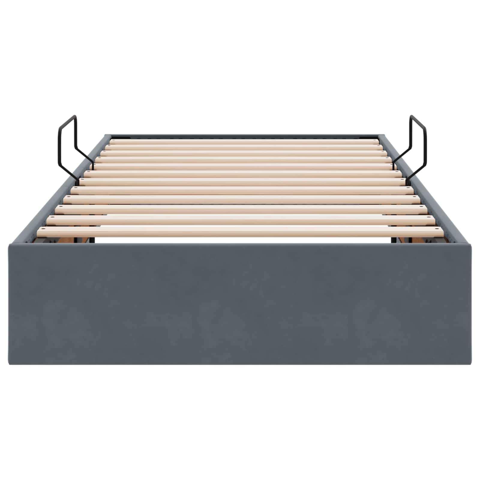 Cadre de lit ottoman Gris foncé 90 x 190 cm Velours - XIOS