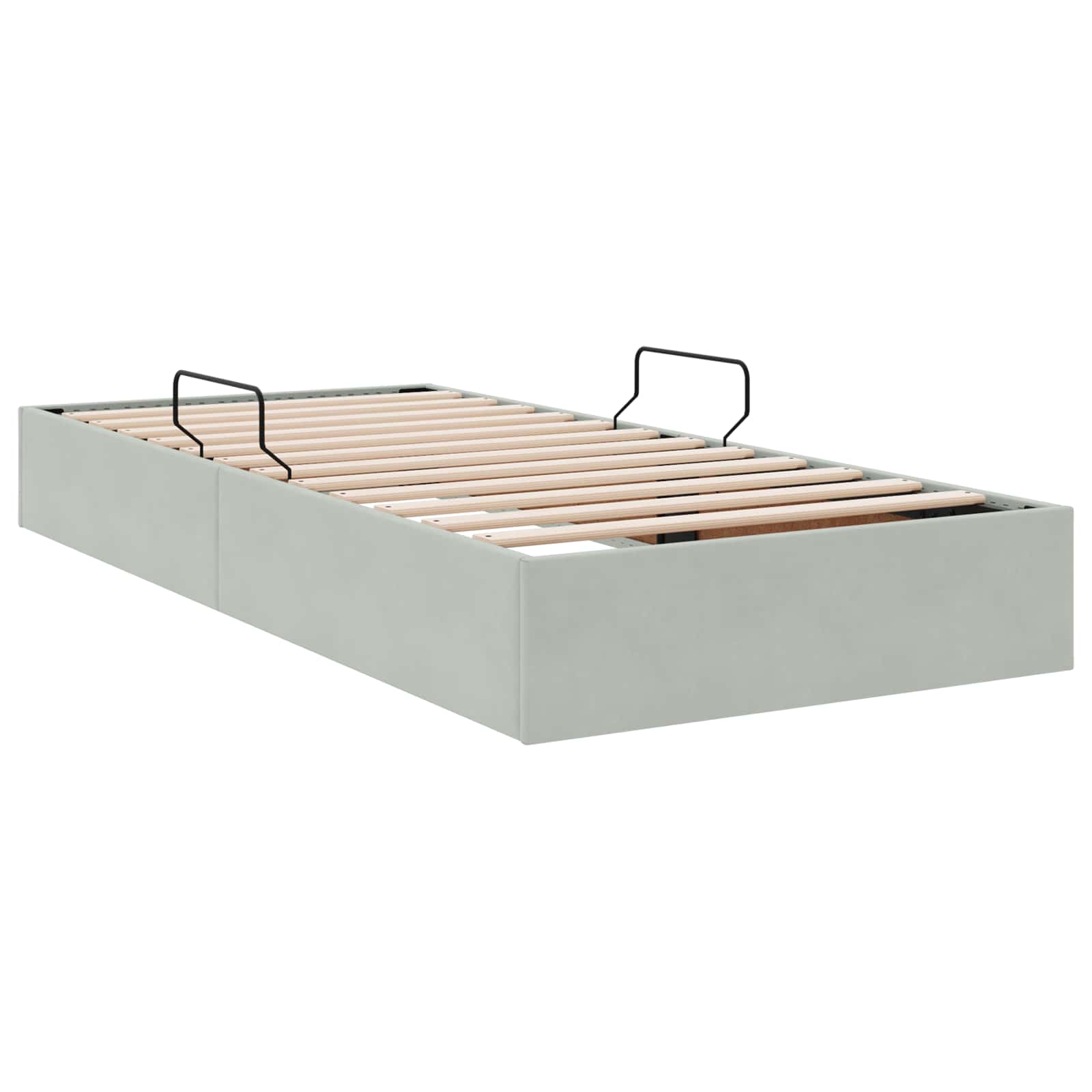 Cadre de lit ottoman Gris clair 90 x 200 cm Velours - XIOS