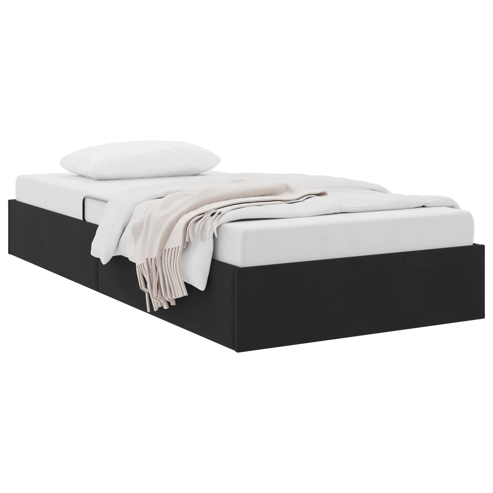 Cadre de lit ottoman avec stockage Noir 90 x 200 cm Velours - XIOS