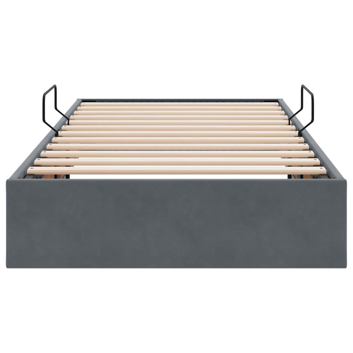 Cadre de lit ottoman Gris foncé 100 x 200 cm Velours
