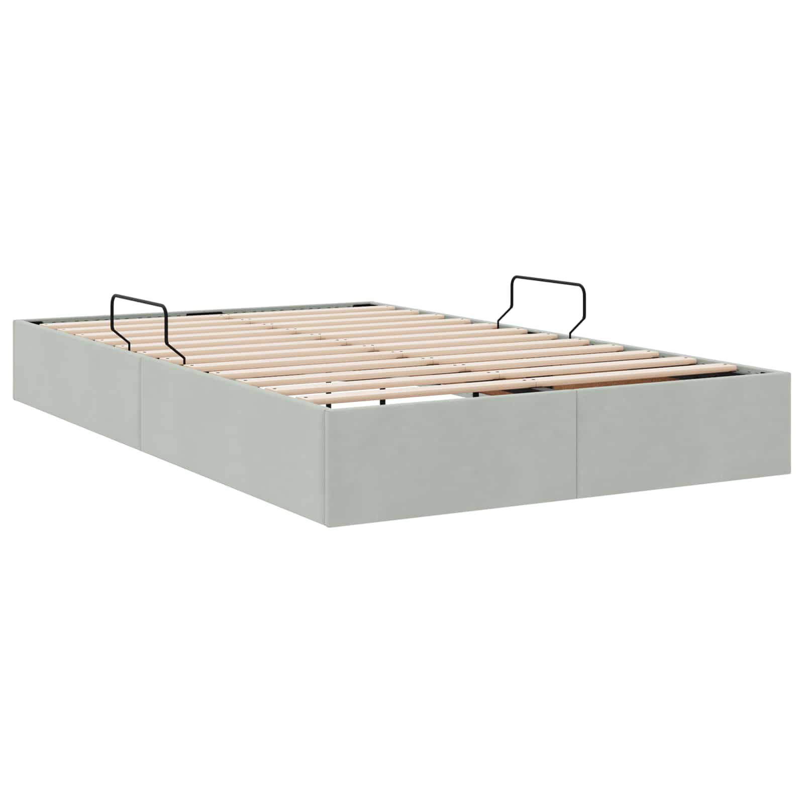 Cadre de lit ottoman Gris clair 120 x 190 cm Velours - XIOS