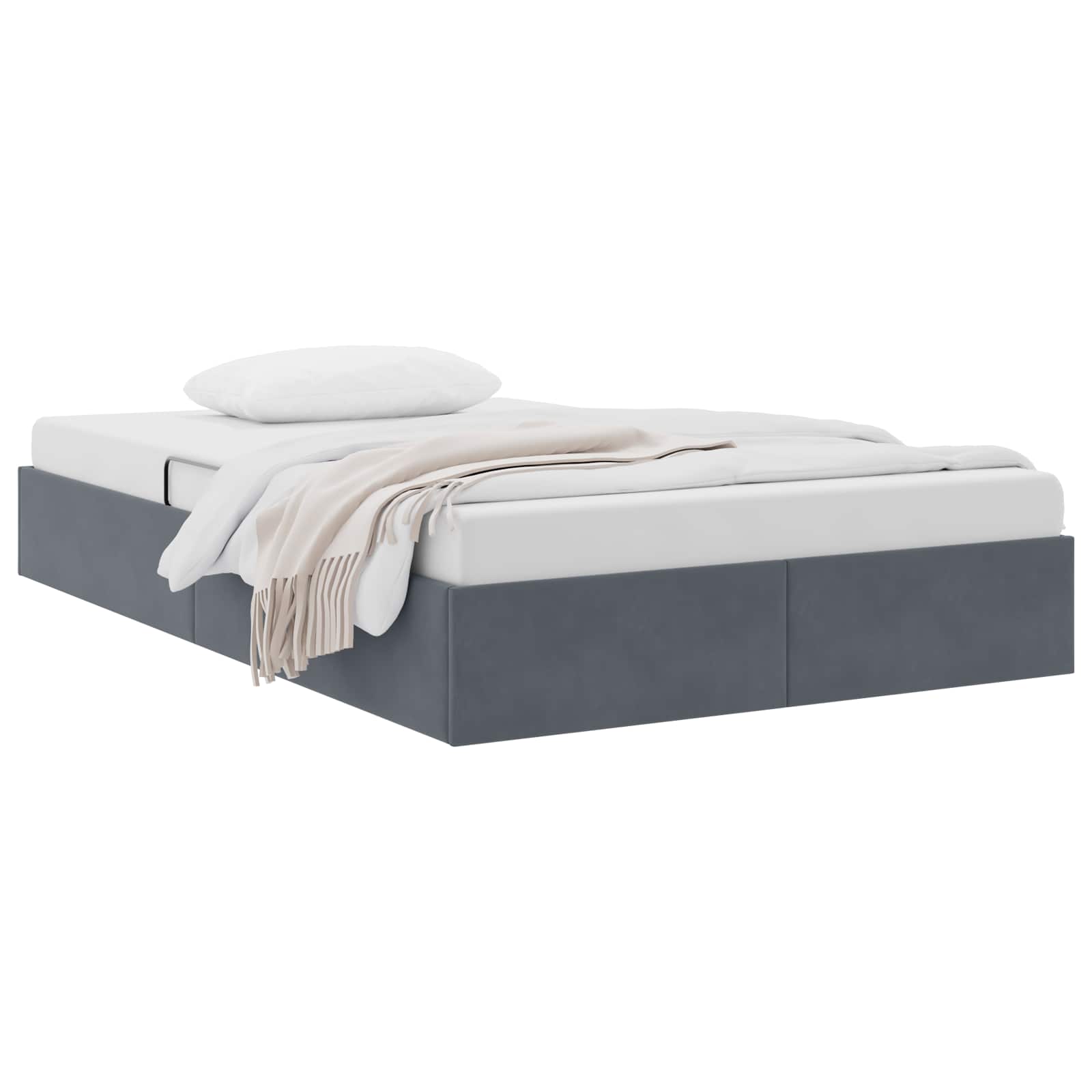 Cadre de lit ottoman Gris foncé 120 x 200 cm Velours - XIOS