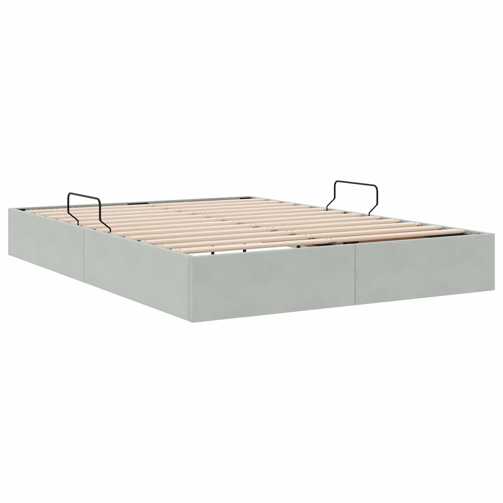 Cadre de lit ottoman Gris clair 140 x 190 cm Velours - XIOS