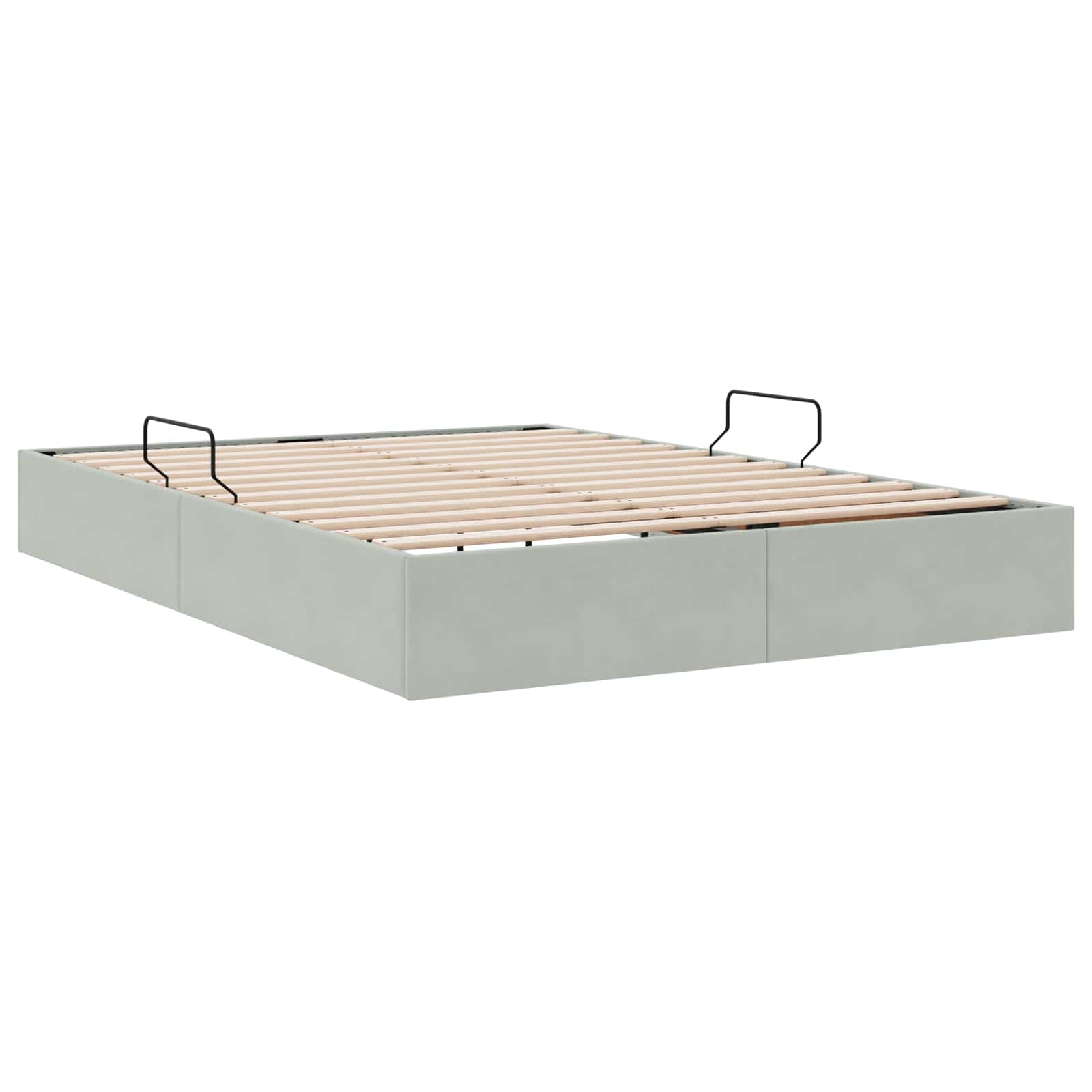 Cadre de lit ottoman Gris clair 140 x 190 cm Velours - XIOS
