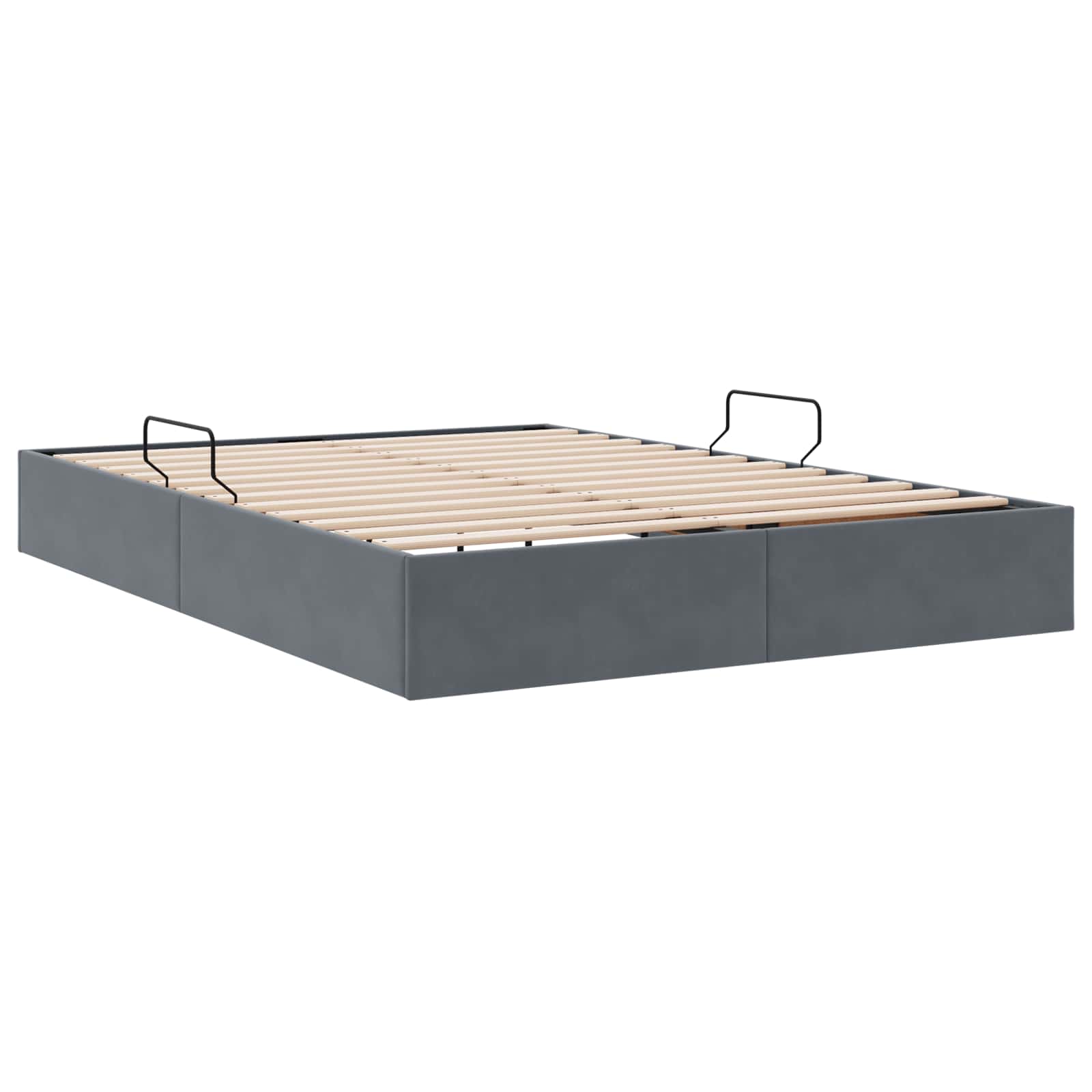 Cadre de lit ottoman Gris foncé 140 x 190 cm Velours - XIOS